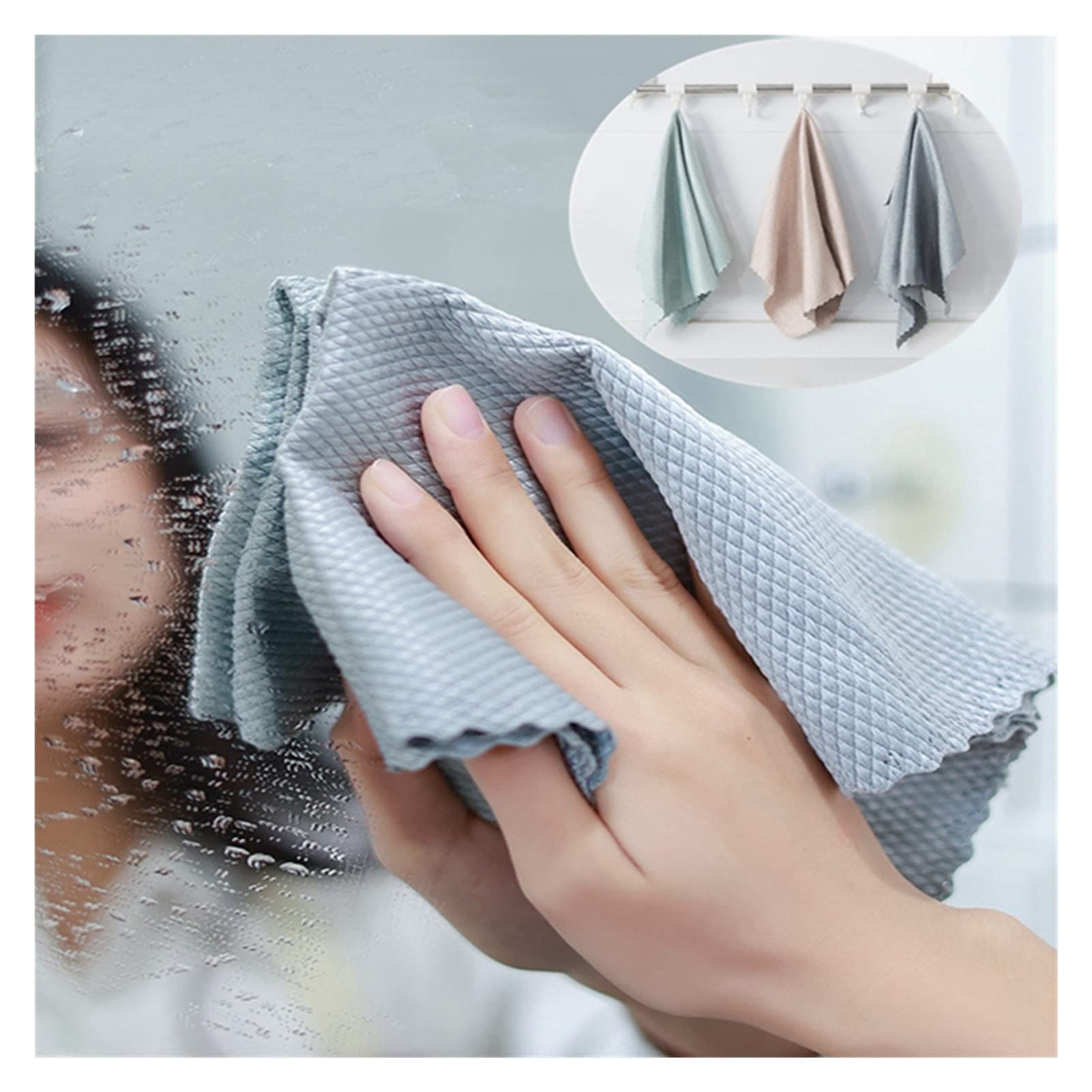 Toalla de Cocina para el hogar, paño de Limpieza para Ventana de Coche, toallitas para Suelo de Coche, Platos, toallitas para Azulejos de cerámica (Mezcla de Colores)
