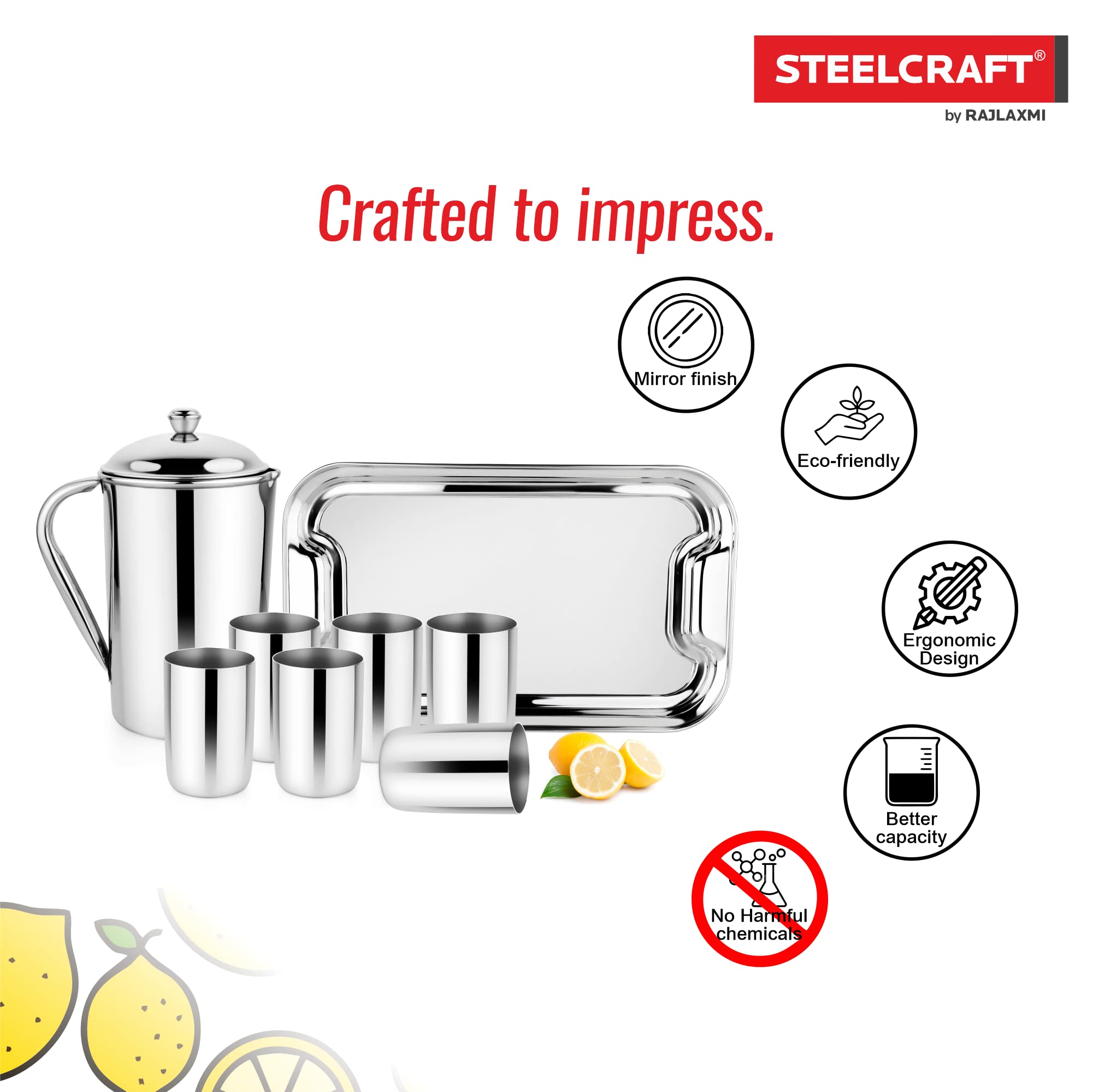Buy Steelcraft Premium Stainless Steel Aqua Lemon Set 1 JUG/ 6