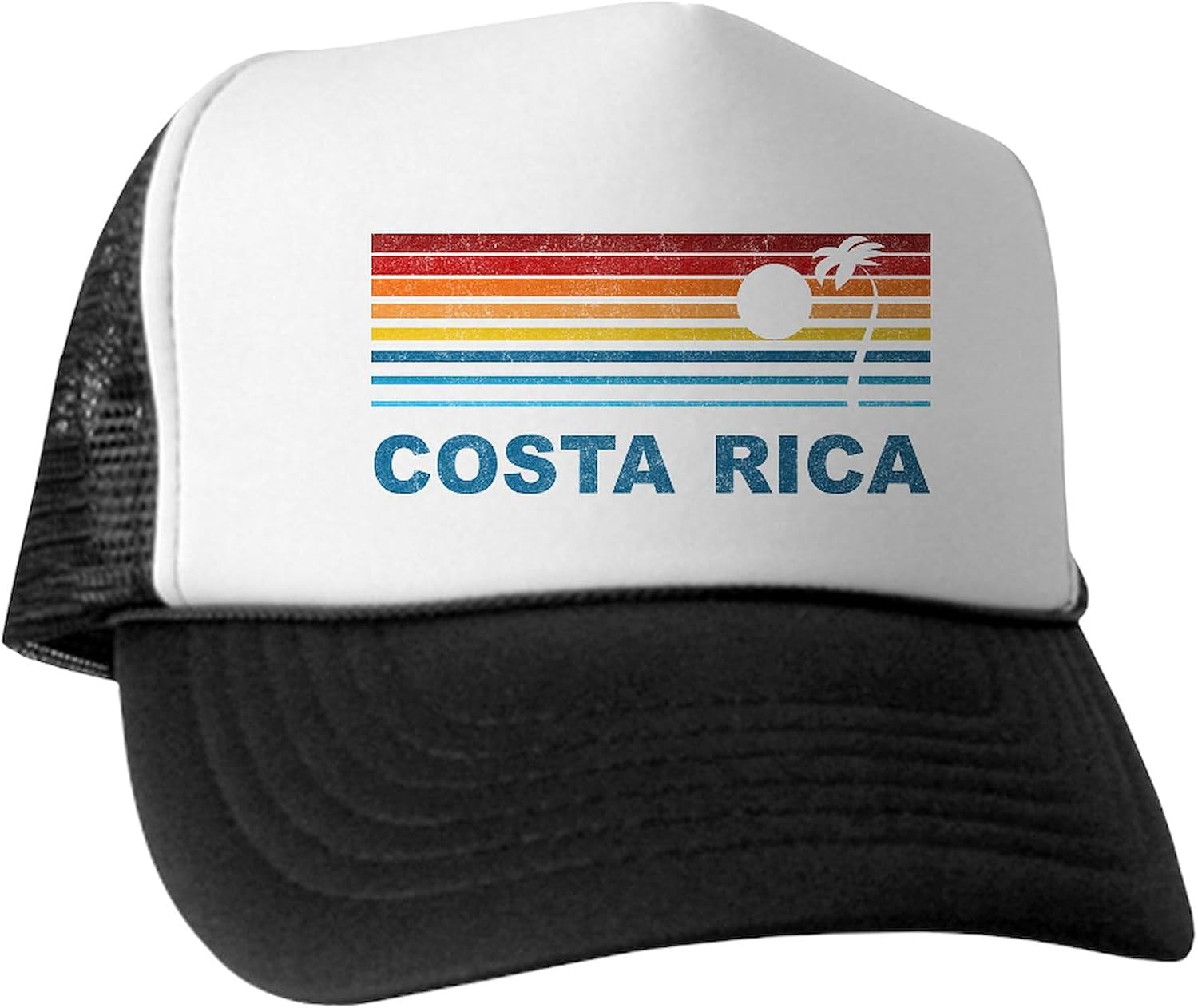 CafePress Retro Costa Rica Palm Tree Adjustable Snapback Trucker Hat