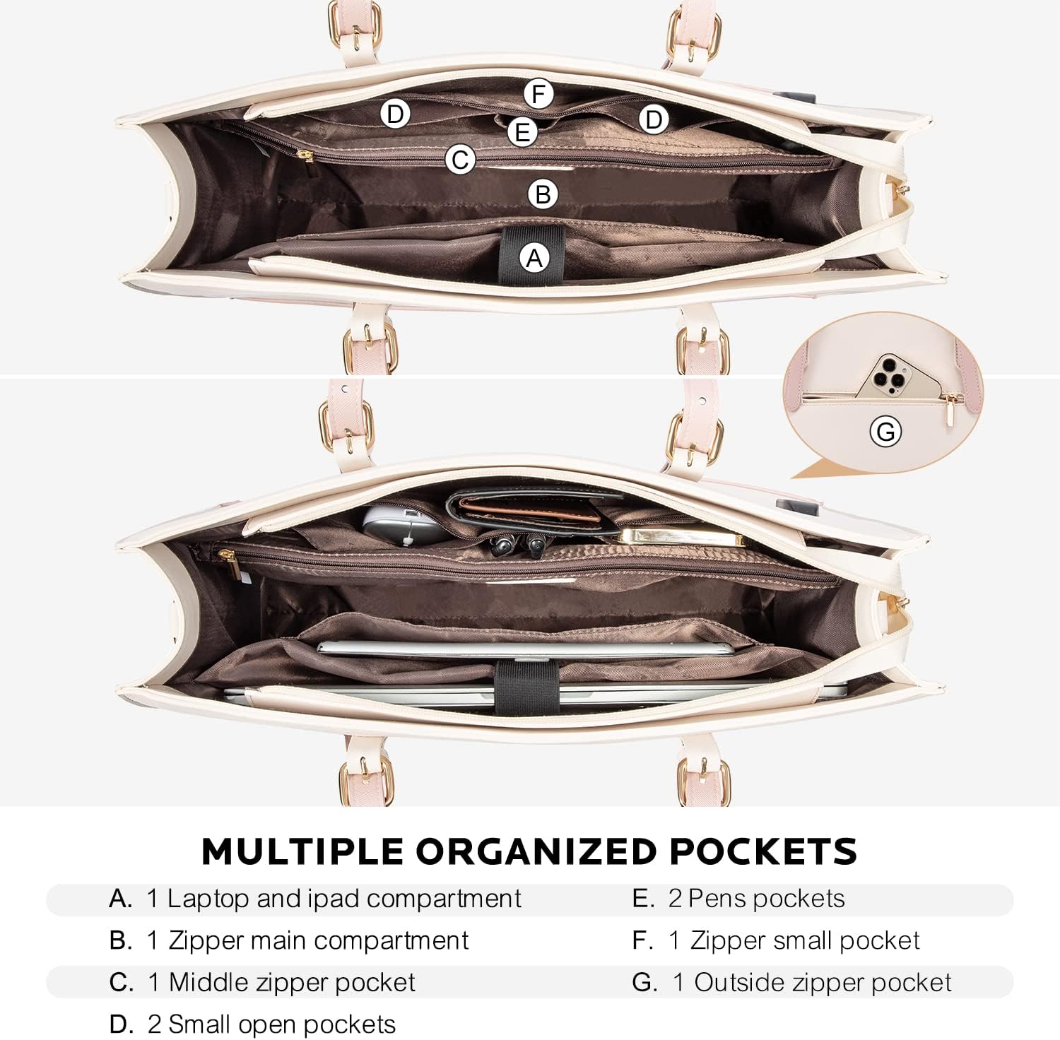 LOVEVOOK Laptop Tote for Women, Fashion Computer Bag 15.6 Inch Large Handbag, Shoulder Bag Purse for Business Work - Image 2