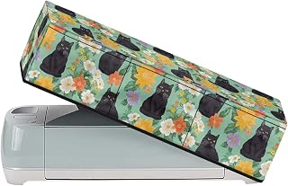 Binienty Black Cat Flowers Cutting Machine Dust Covers, Cute Animal Print Scrapbooking Die-Cut Machine Protector Universal for Most Standard Cutting Machines, Housewarming Gifts