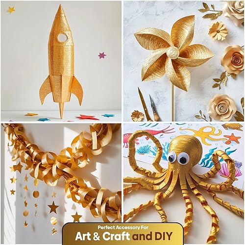 Vista 43 de 8 rollos de serpentinas moradas, paquete de 656 pies de papel crepé morado con blanco para decoraciones de fiestas, decoraciones de cumpleaños