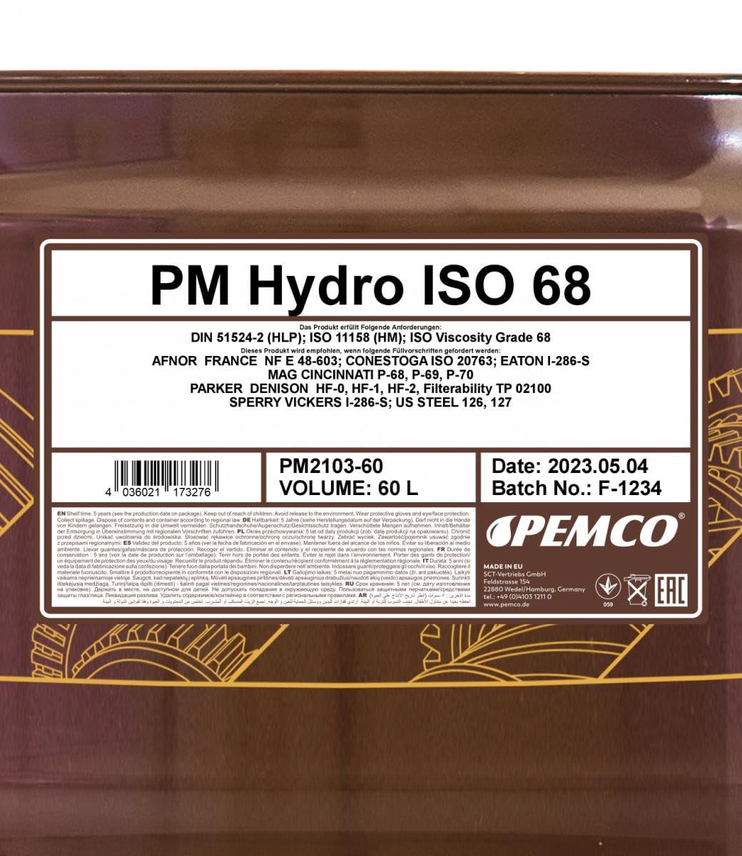 PEMCO Aceite hidráulico PM2103-60 60L Barril