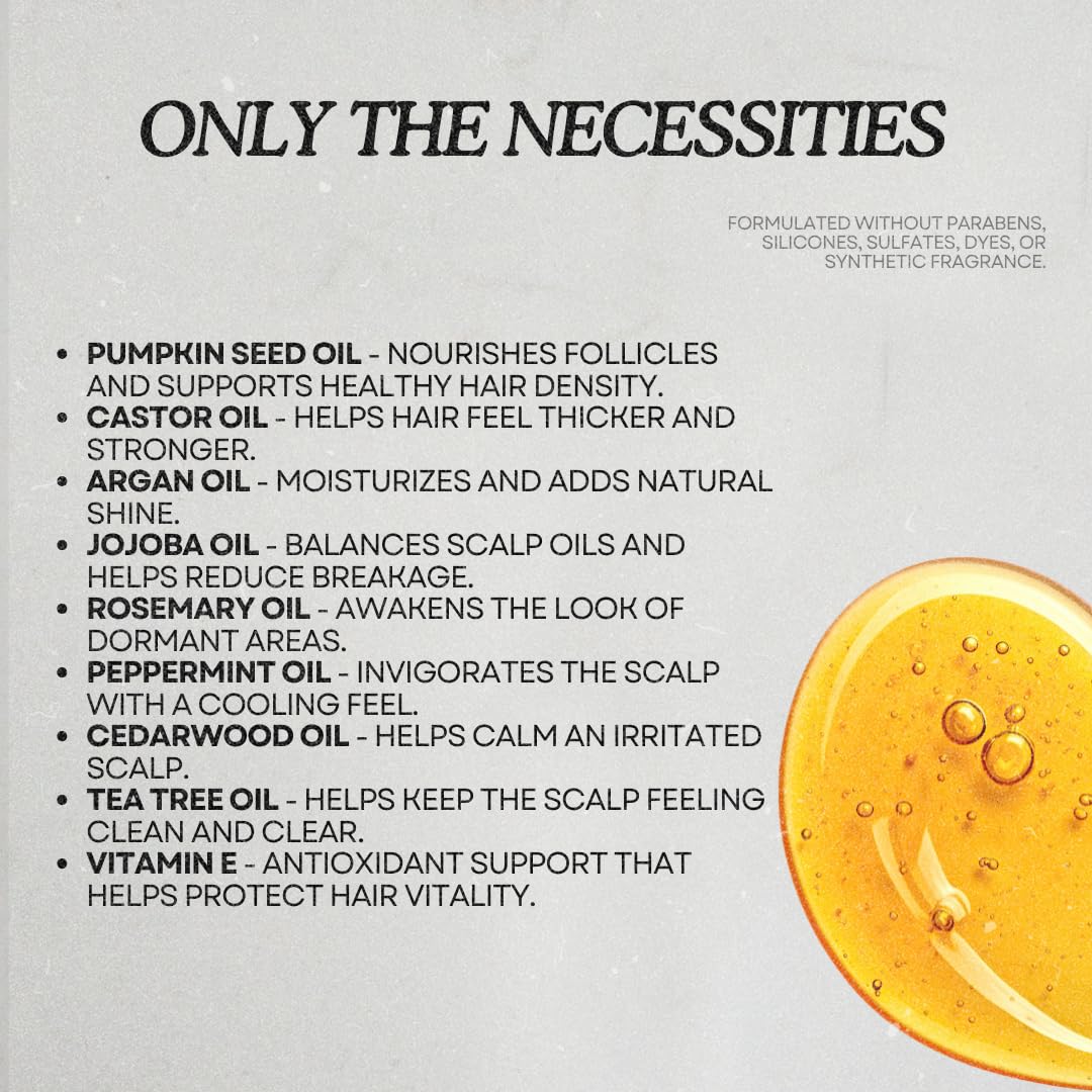 Reclaim Gang Natural Hair Growth Oil with Pumpkin Seed, Rosemary, Jojoba and Vitamin E, Drug Free Scalp Oil for Thicker Looking Hair, 100 mL - Image 5