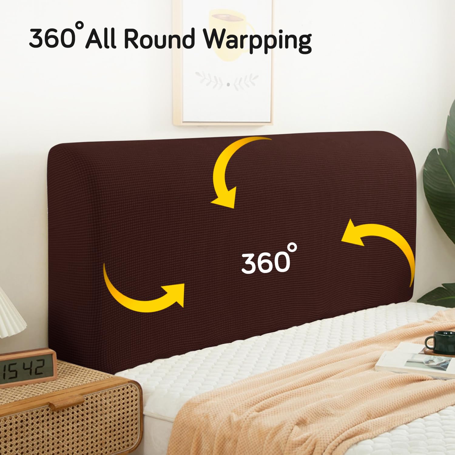 HOKIPO Jacquard Bed Headboard Cover - Protect & Style -5 HOKIPO Jacquard Bed Headboard Cover - Protect & Style -5