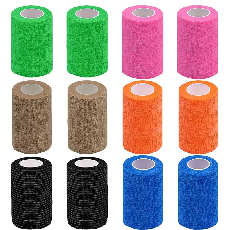 Bandagem autoadesiva elástica para equinos Clooflar, 7,62 cm x 4,57 m, pacote com 12