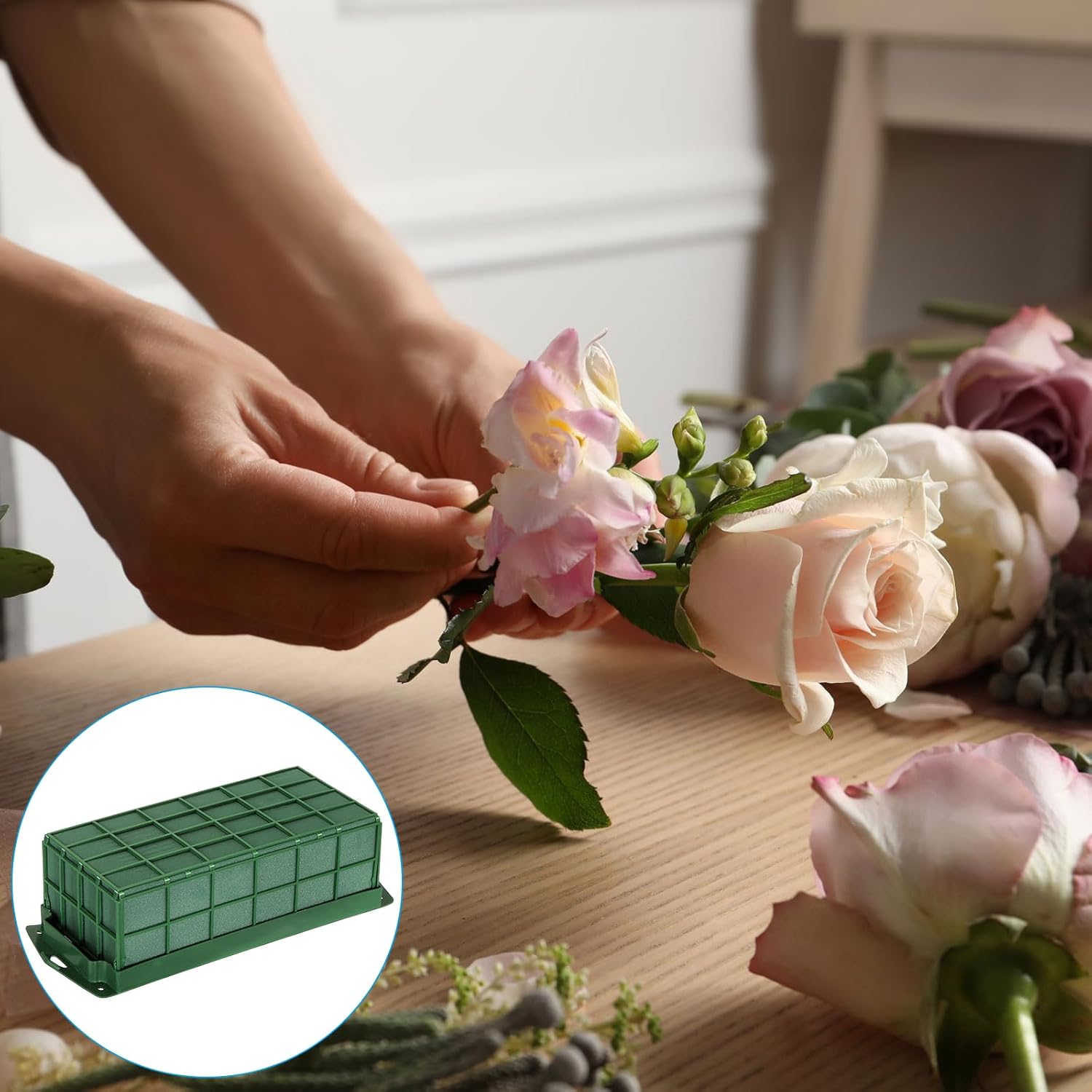 PATIKIL Floral Foam Cage Flower Holder, 2 Pcs Rectangle 12x5x3 Inch Cage Floral Foam for Flower Arrangement Table Centerpiece