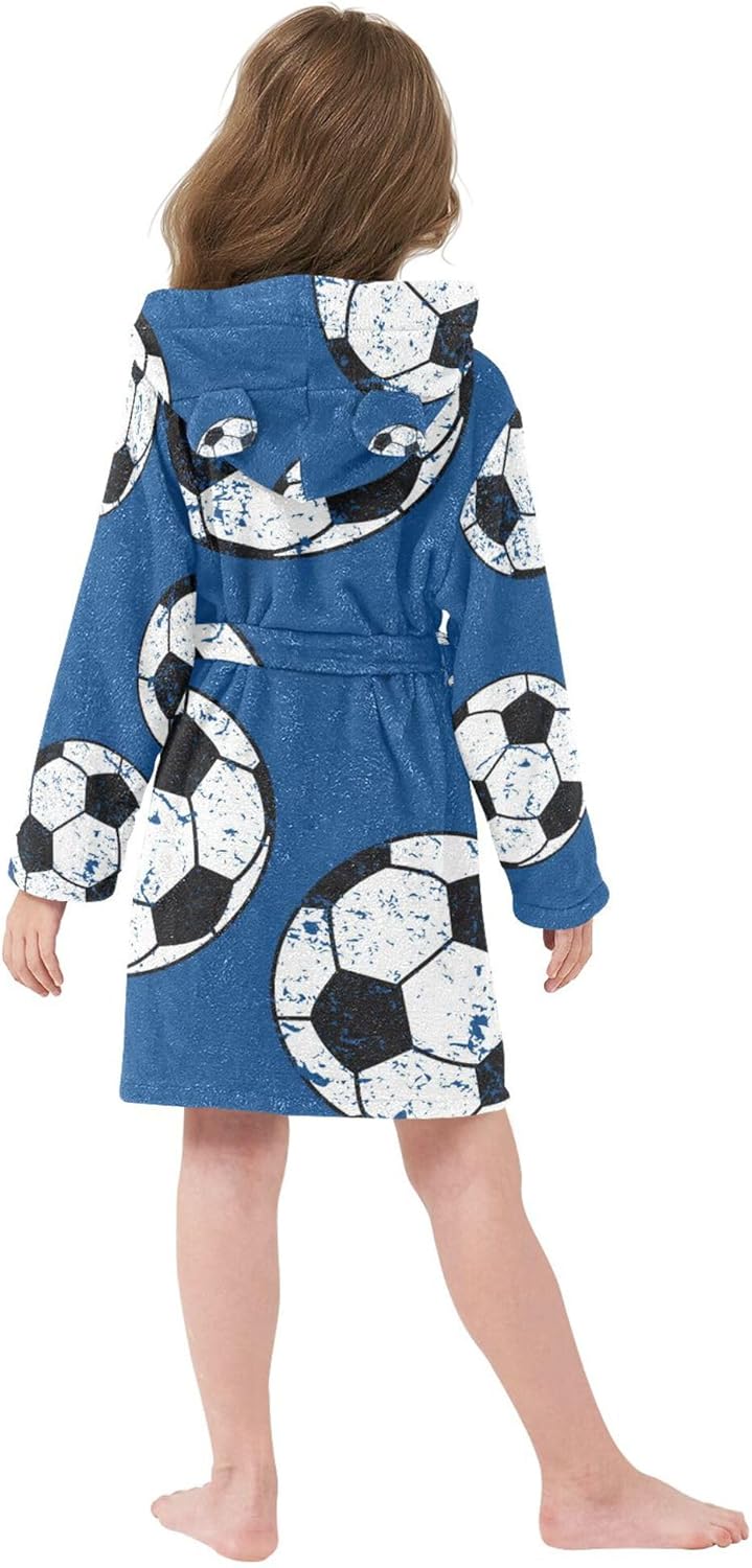 Bathrobe Hooded PJ Robe Soft Fleece Robe Pajama Sleepwears 2-12 Years