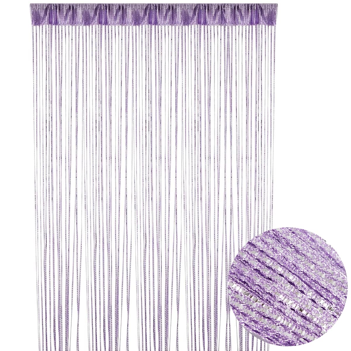 Senda String Door Curtain Fly Screen, String Doorways Divider Glitter Tassel Hanging Doorways Dividers Window Curtain Panel Party Decorations 39.4 x 78.7 inch (Purple)