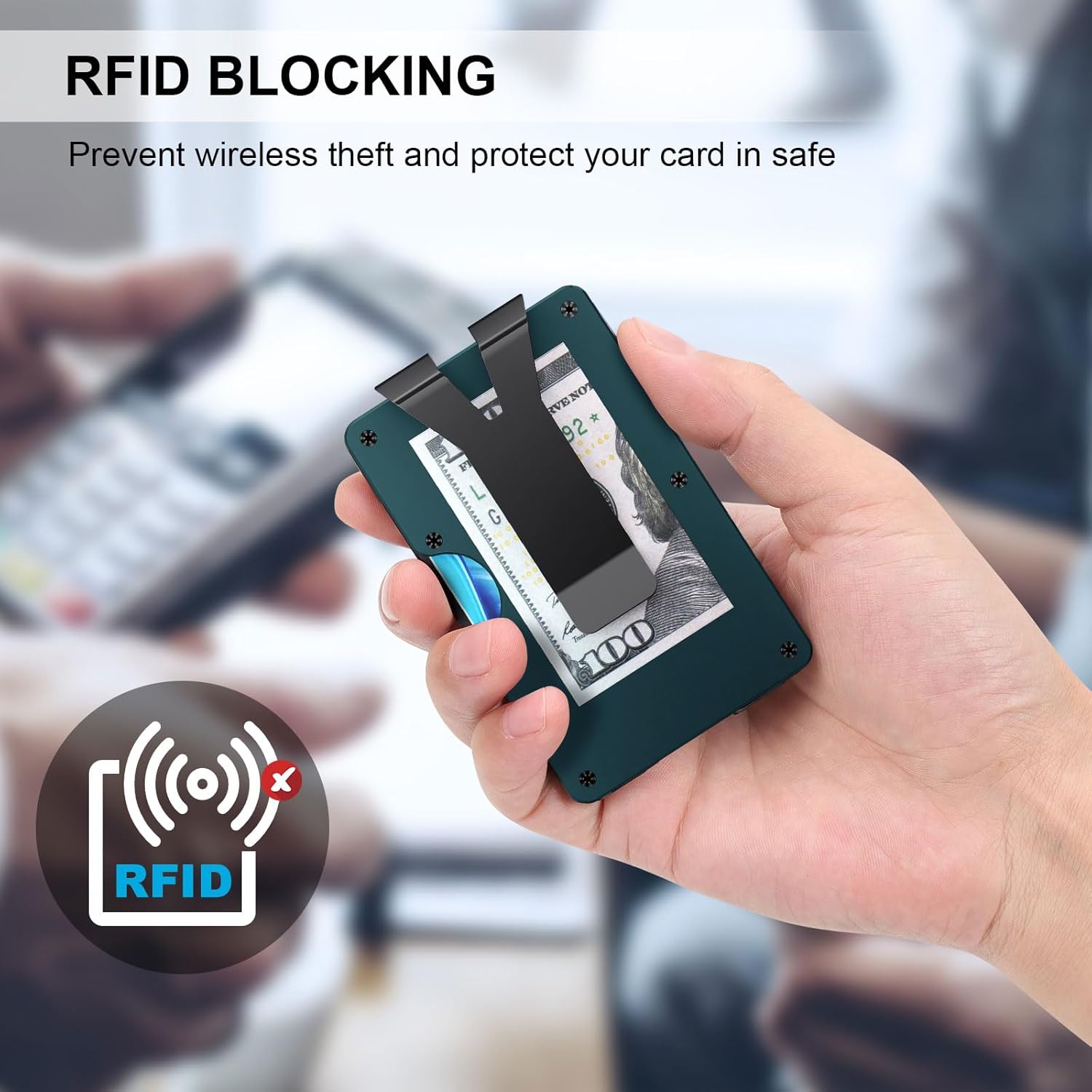 CHJGLNL Minimalist Wallet, Slim Wallet for Men, Minimalist Cash Strap and Money Clip Wallet, Front Pocket Wallets, Metal Wallet, RFID Blocking, 22 Card Capacity - Image 7