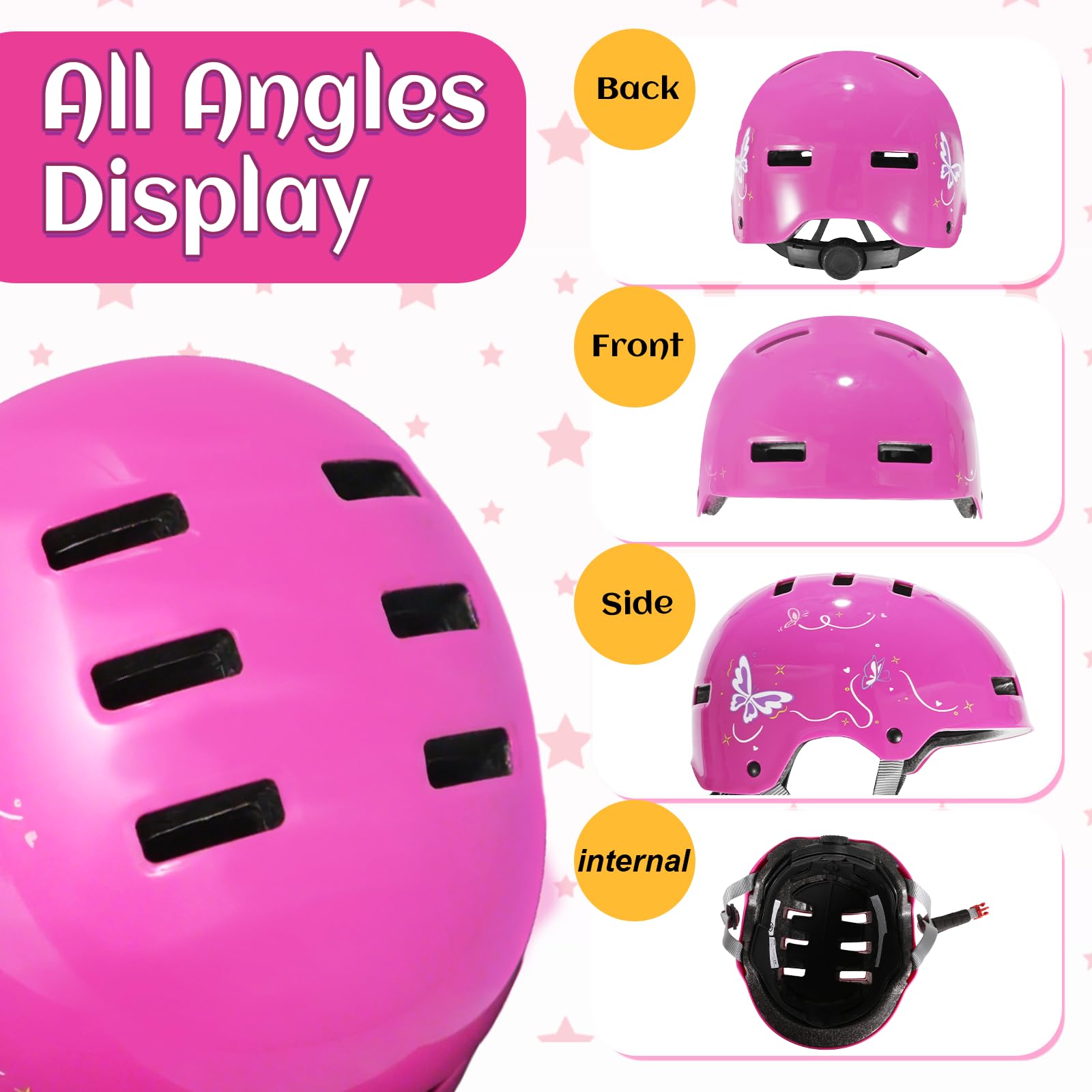 Casco da bicicletta regolabile per bambina bambino ragazze, Casco bici scooter bambino, Casco bambini per monopattino per skateboard bicicletta monopattino pattini in linea e ciclismo