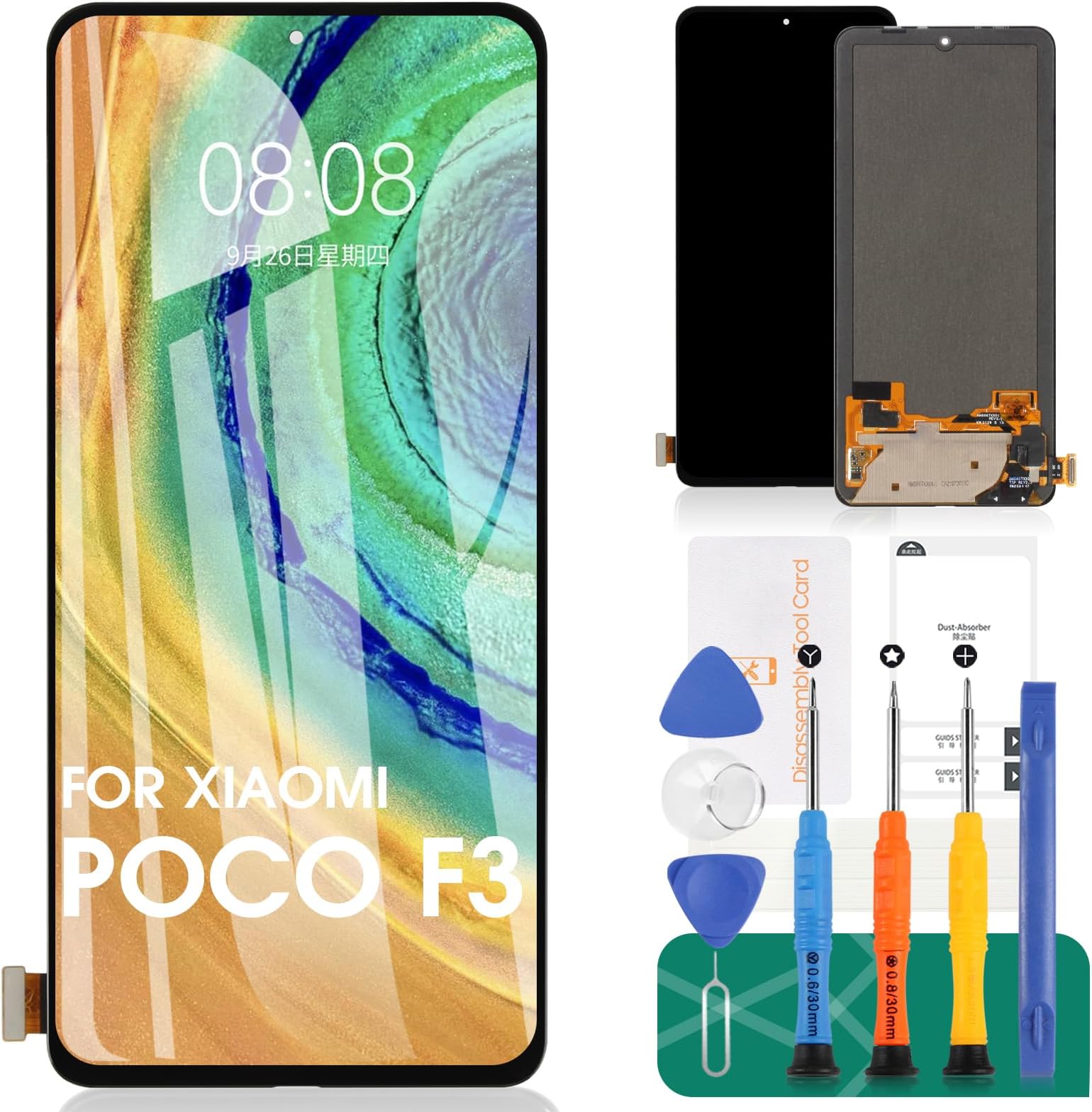 TFT for Xiaomi Poco F3 Screen Replacement for Xiaomi Redmi K40 LCD Screen Replacement for Redmi K40 Pro LCD Touch Screen Digitizer Assembly Repair Kits Black M2012K11AG M2012K11AC M2012K11C
