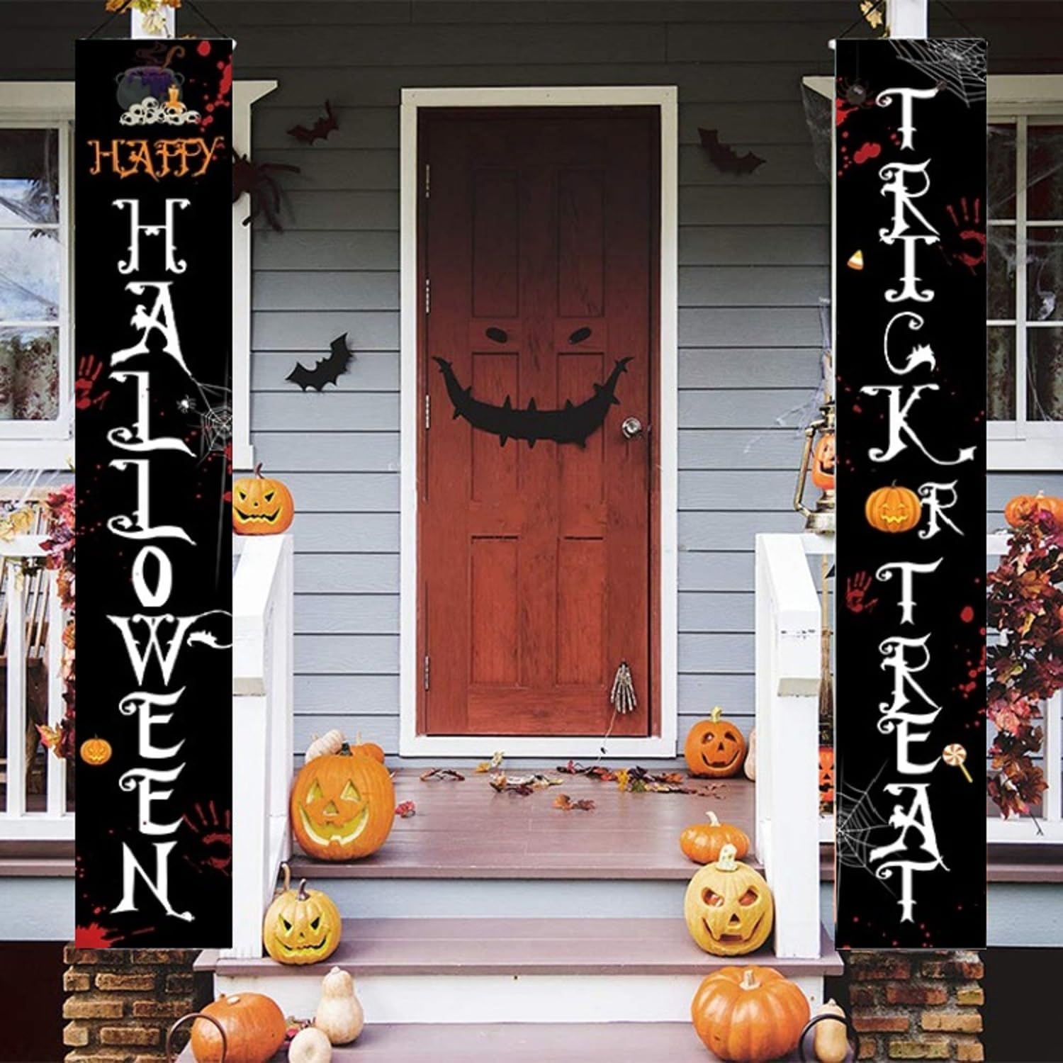 Halloween Decorations, Happy Halloween & Trick or Treat Sign Halloween Door Banner