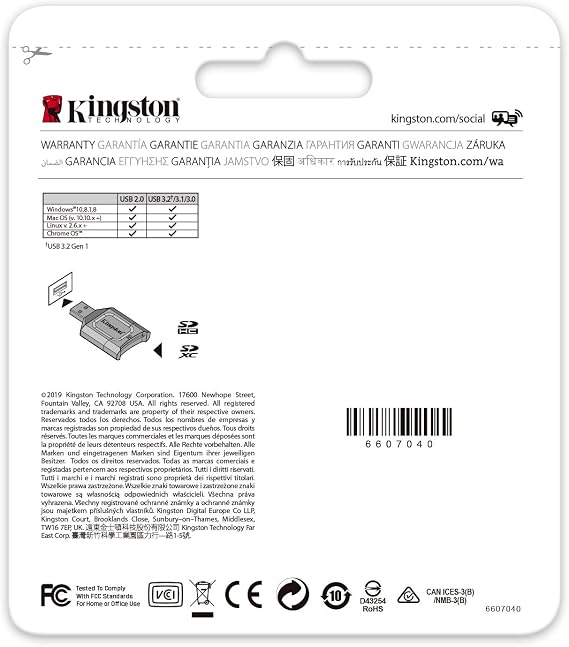 Kingston Technology Kingston SD Memory Card Reader USB 3.2/UHS-II Compatible MOBILELITE PLUS SD Reader MLP