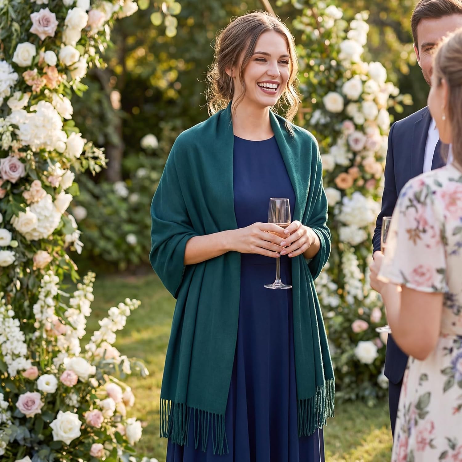 RIIQIICHY Shawl Wraps for Women Winter Scarf for Cold Weather Wedding Pashmina Wrap Warm Scarves Gifts - Image 4