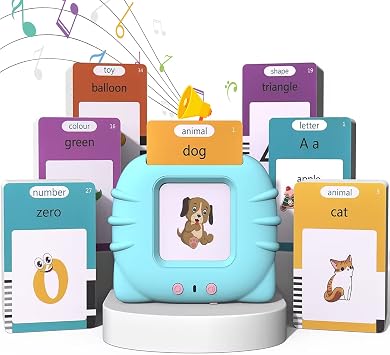 Talking Flash Cards for Toddler, Learning Toys for Toddlers 1-3 Pocket Speech, Talking Learning Flash Cards Educational Toys Sensory Toys Gift for Boys and Girls 510 Sight Words-Blue