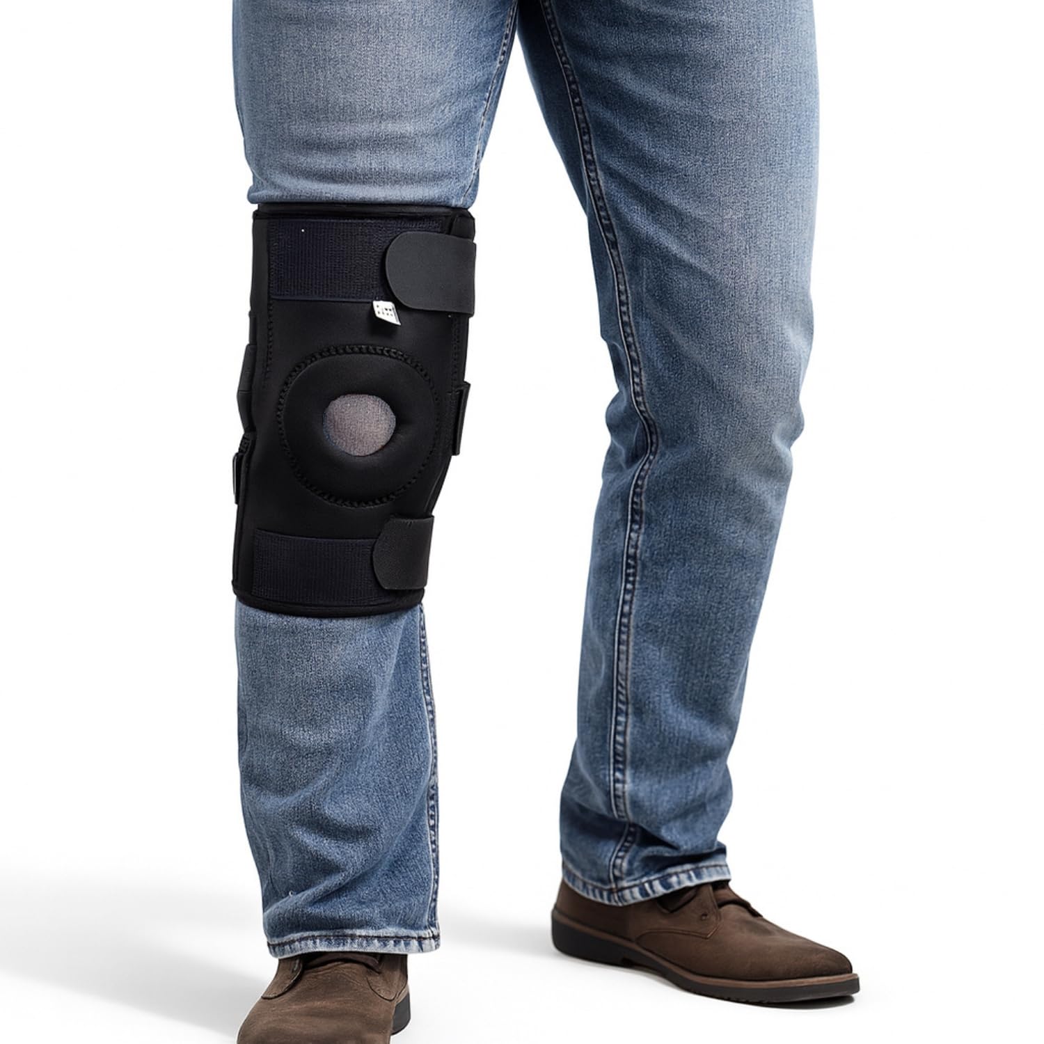 CHEVALIER Open Patella Hinged Knee Immobilizer/Brace/Knee Cap Knee Belt Support for Joint Pain Relief Men and Women, Fits 11 to 18 inches - Measure 4" Above your Knee