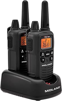 Midland - LXT600VP3, 36 Channel FRS Two-Way Radio - Up to 30 Mile Range Walkie Talkie, 121 Privacy Codes, NOAA Weather Scan + Alert (Pair Pack) (Black)