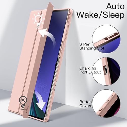 Miniatura 5 de JETech Funda para Samsung Galaxy Tab S10 UltraTab S9 Ultra de 14.6 pulgadas con soporte para S Pen y parte trasera de policarbonato transparente,