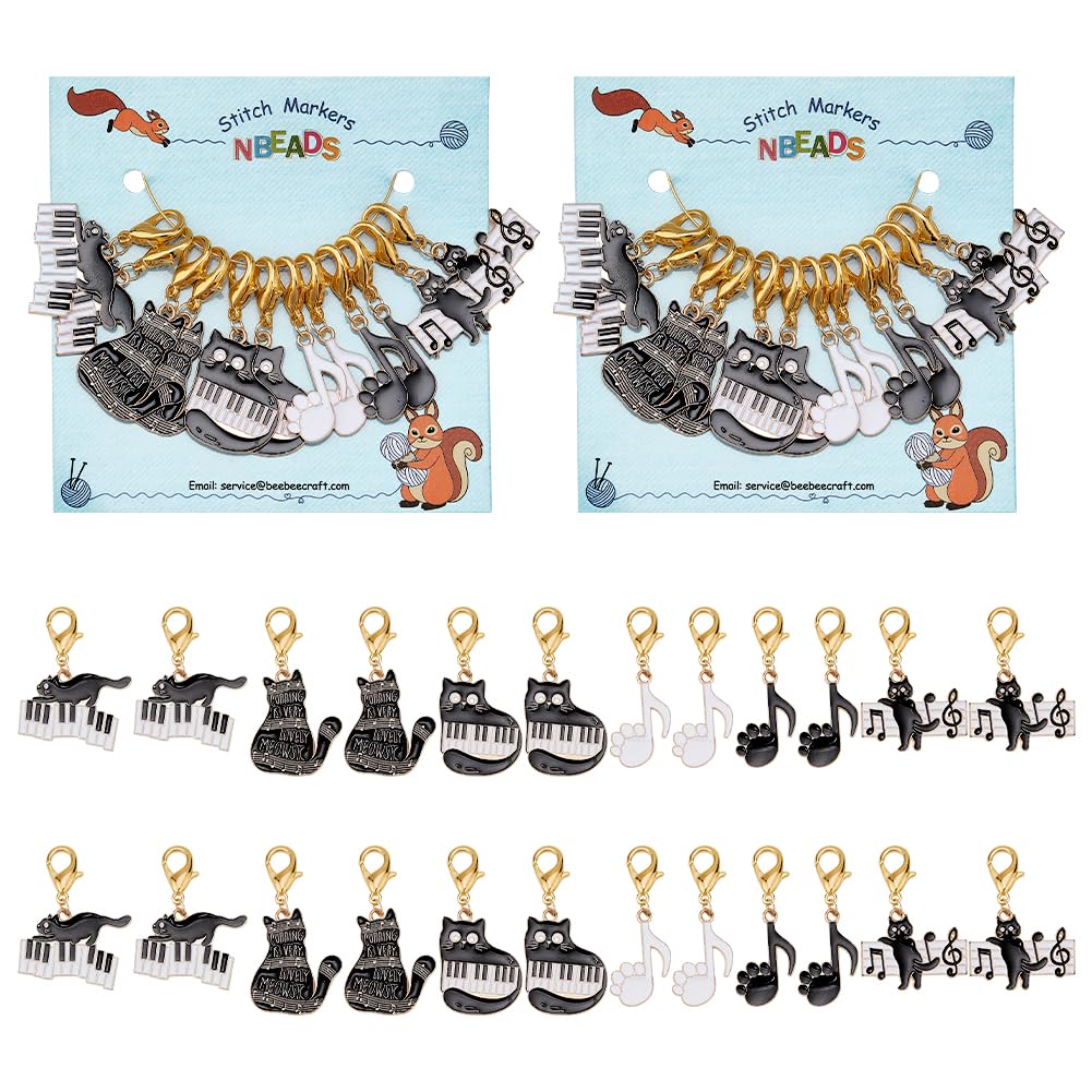 NBEADS 8pc Rainbow Heart Stitch Markers - Enamel Locking Crochet & Knitting Markers With Lobster Clasp
