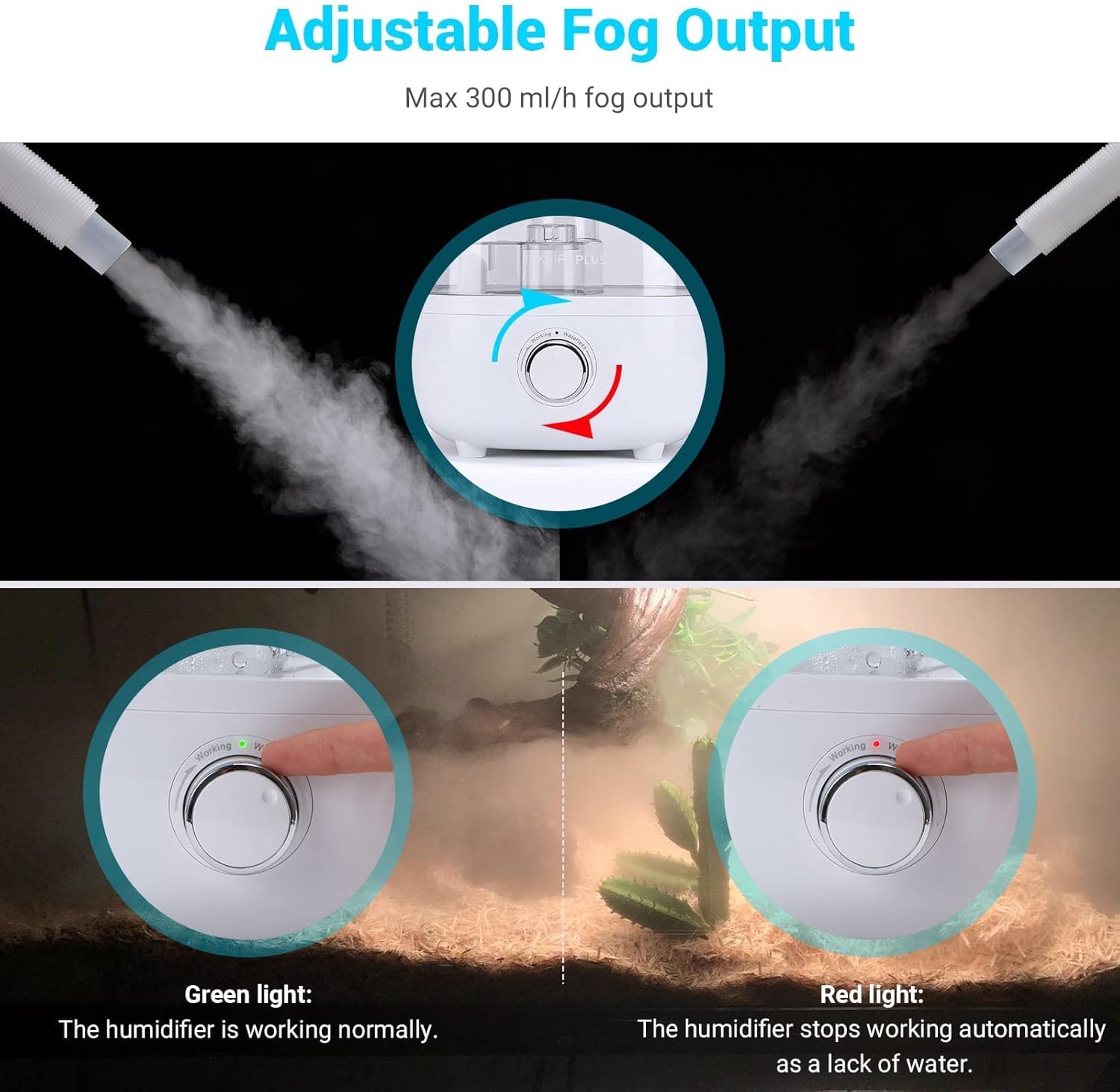 INKBIRDPLUS Humidificador para Reptiles, Nebulizador para Aumentar la Humedad, Humidificador Silencioso para Anfibios de Reptiles, Plantas Húmedas con 4L Gran Capacidad