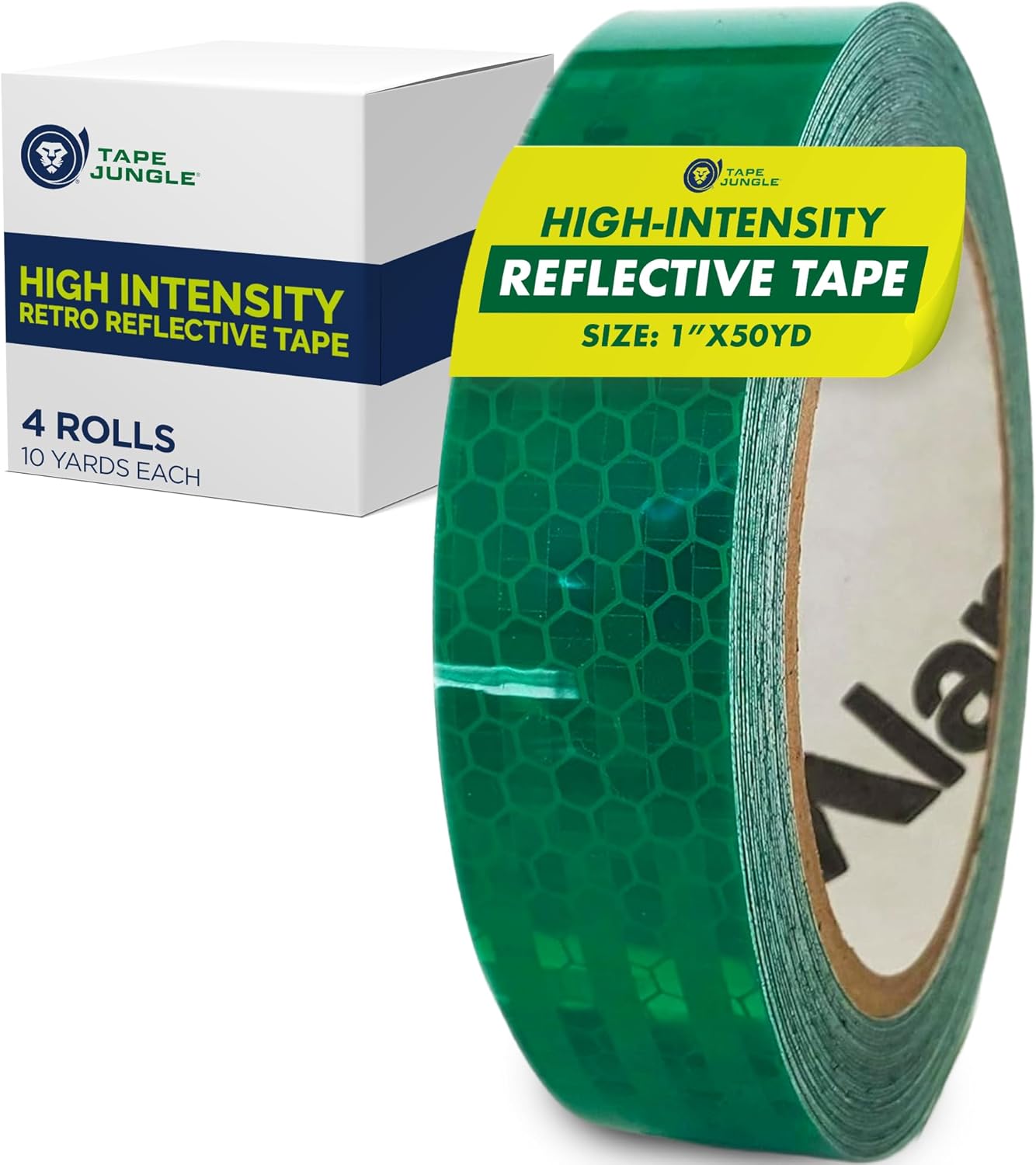 High Intensity Retro Reflective Tape (HXREF) [4 Rolls] 1" (25mm) x 10 yds Green