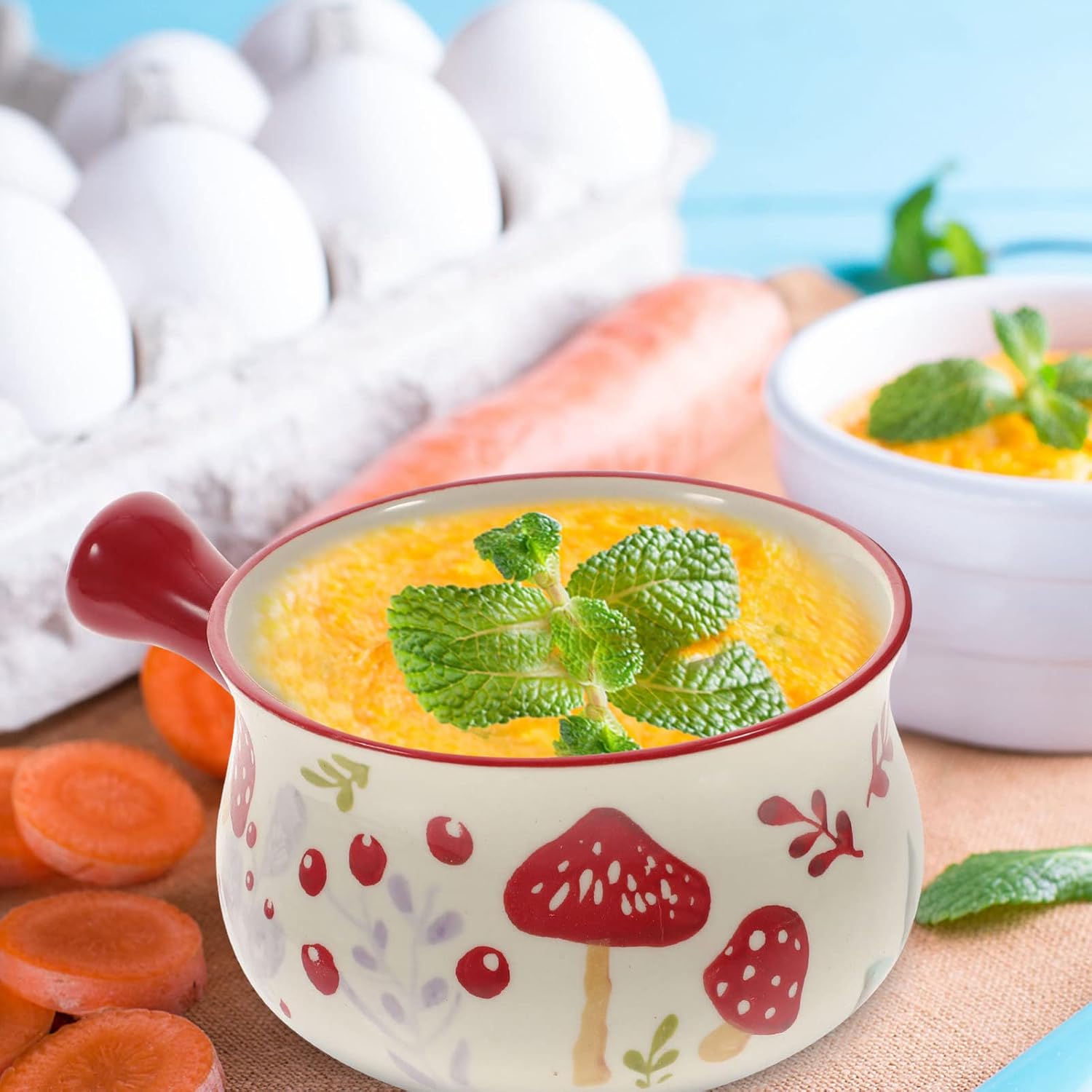 Ceramic Milk Pot Warmer Pot with Handle Mini Milk Pan Butter Warmer 510ml Small Cookware Microwave Oven Safe for Home Kitchen Breakfast Accessories