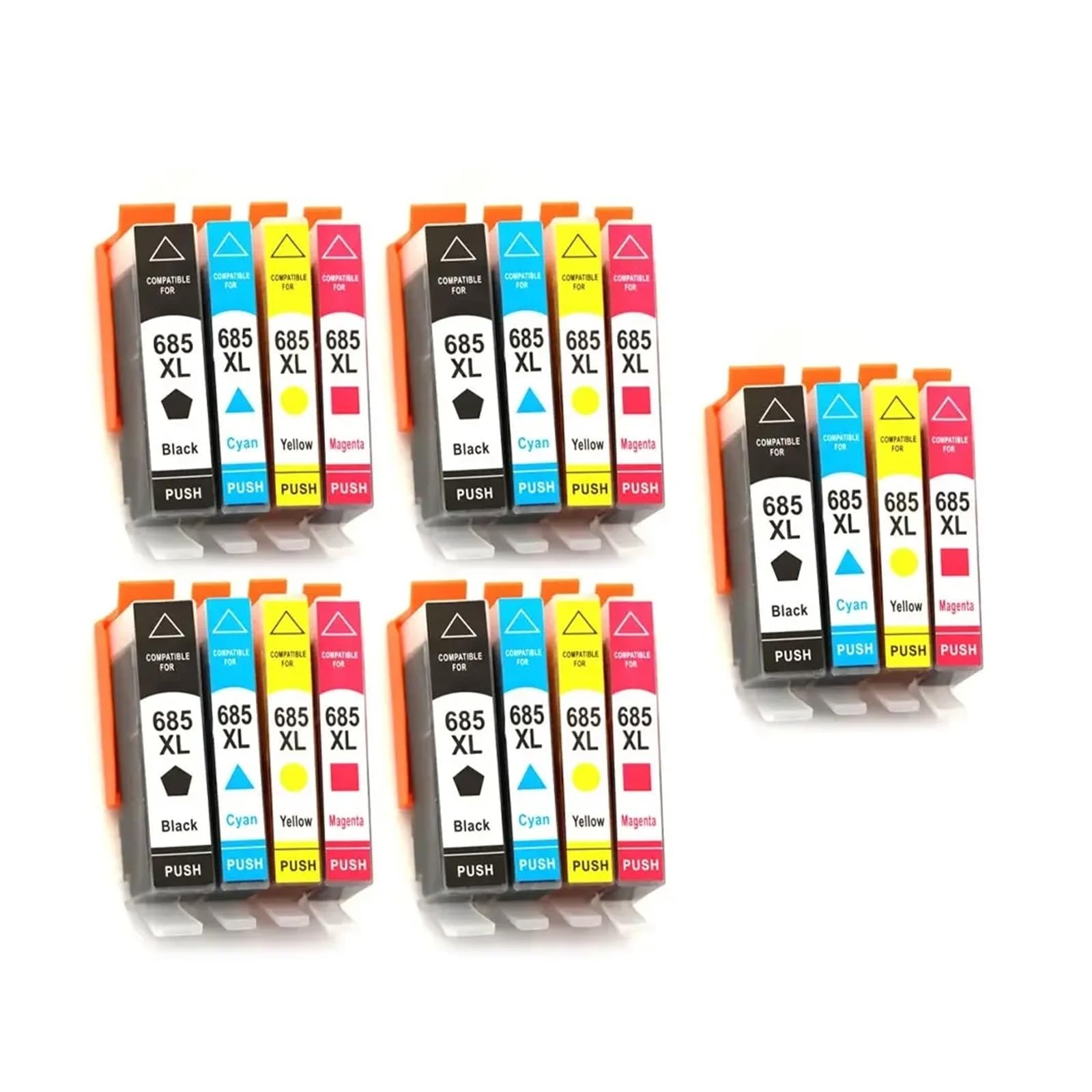 Cartuccia d'inchiostro 685XL, compatibile con HP | 3525 5525 4615 4625 4525 6520 6525 6625 Stampante, 1/2/3/5/10 Set(5set)