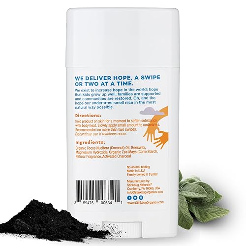 Miniatura 2 de Stinkbug Naturals - Desodorante orgánico sin aluminio con salvia ámbar, aceite de coco y carbón activado, sin parabenos, desodorante para piel