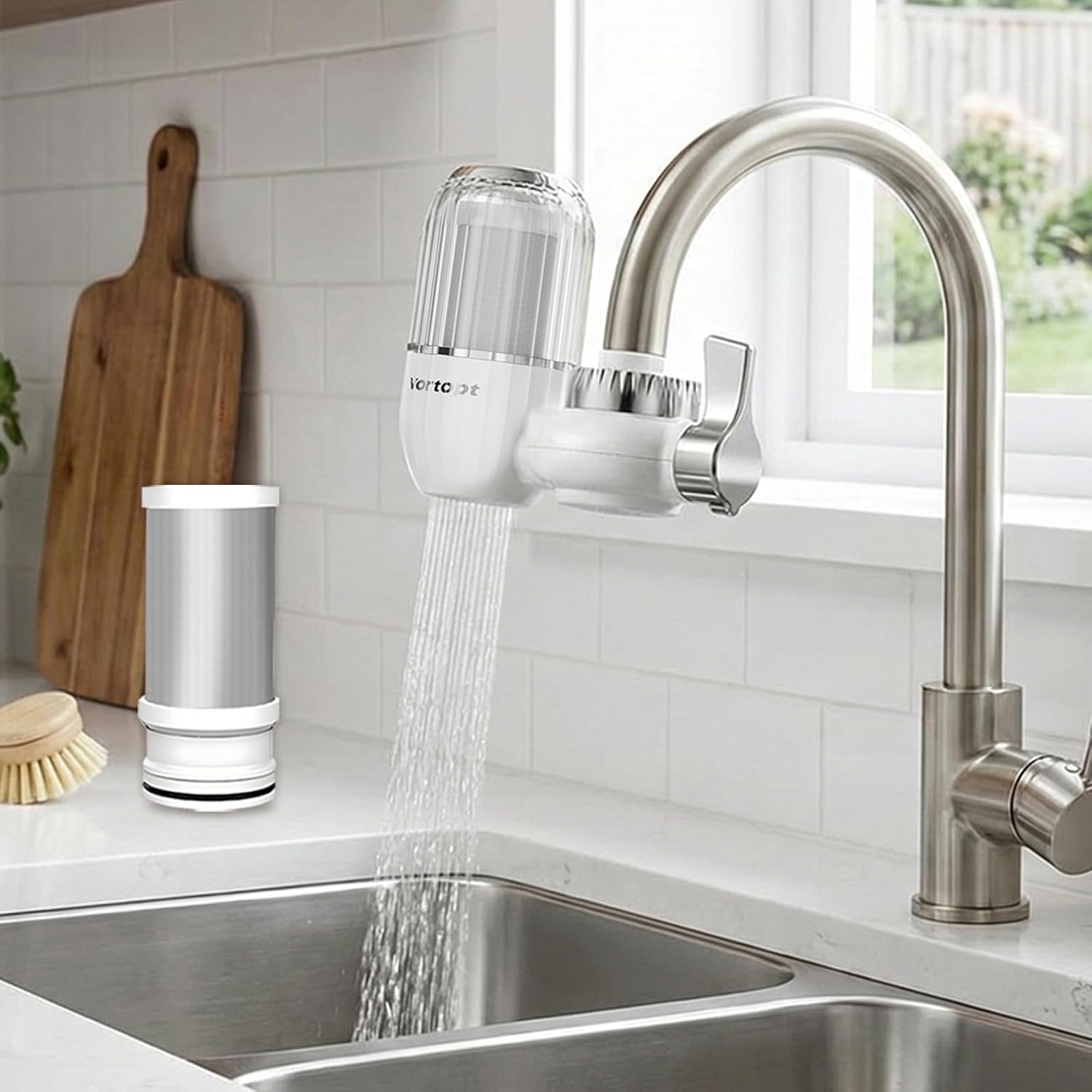 Vortopt Water Filter for Sink Faucet, NSF Certified Faucet Water Filter
