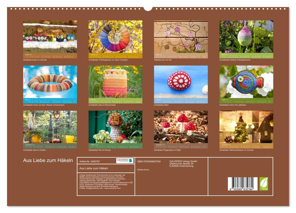 CALVENDO - Aus Liebe zum Häkeln (hochwertiger Premium Wandkalender 2027 DIN A2 quer), Kunstdruck in Hochglanz: Ein Querschnitt durch die Vielfalt des Häkelns.