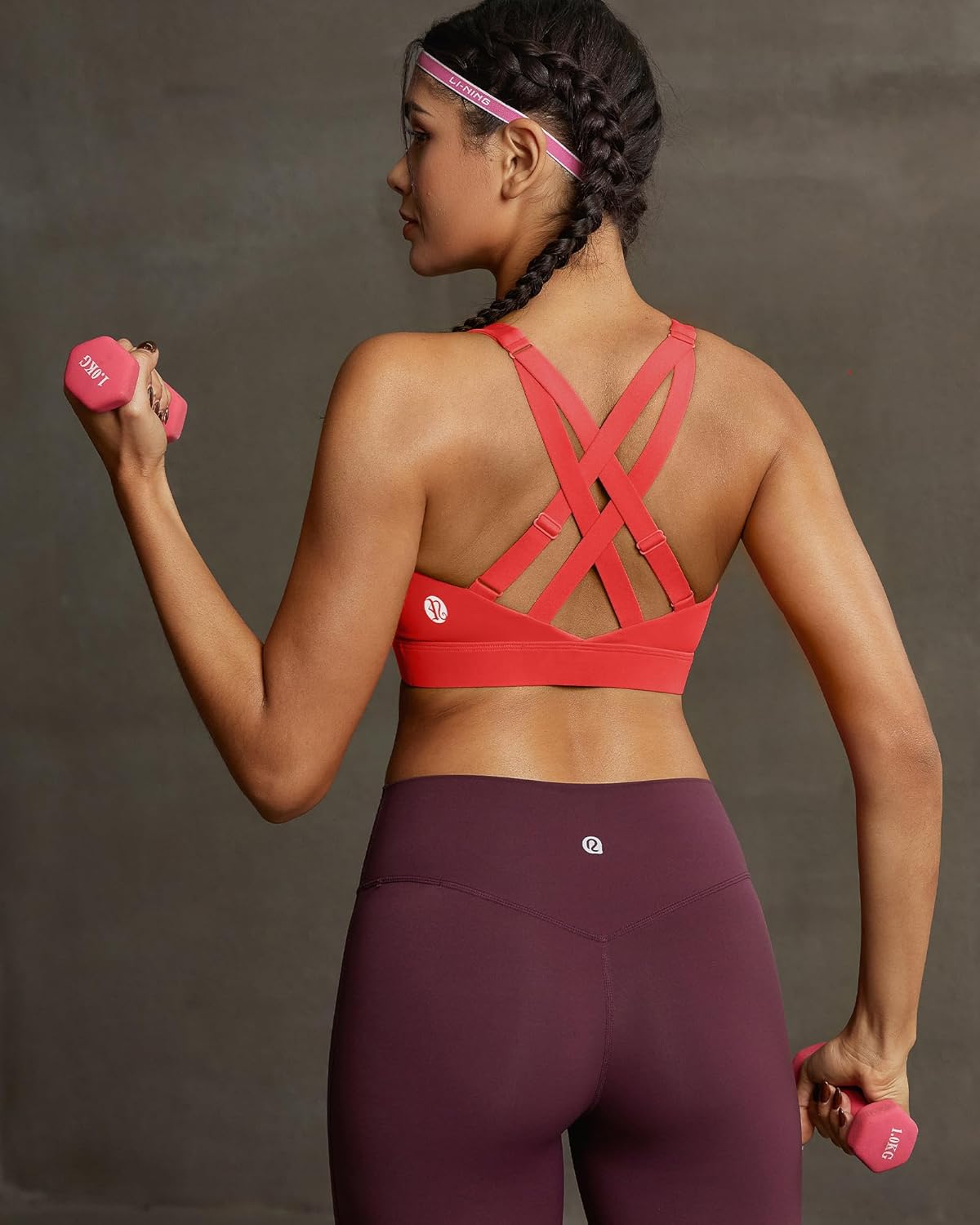 RUNNING GIRL High Support Sports Bras for Women, High Impact Running Adjustable Sports Bra Molded Cup Strappy Sports Bras - Image 5