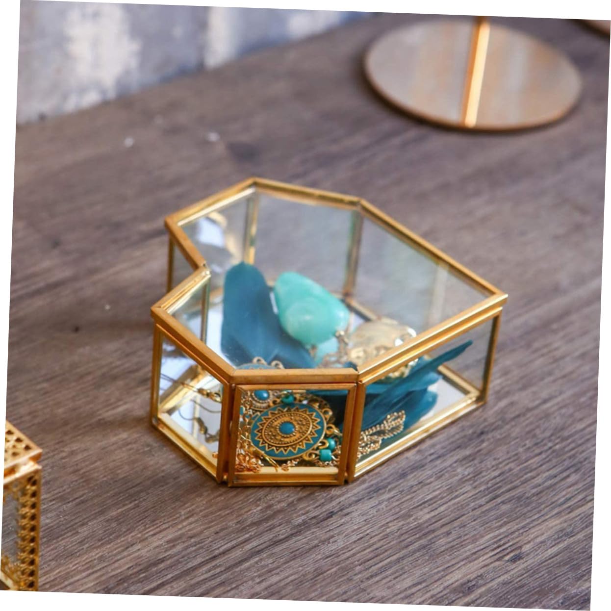 Hemobllo Joyero de Caja para Guardar Joyas Expositor para Collares y Pendientes Organizador de Exhibición de Joyas para Uso Dormitorio