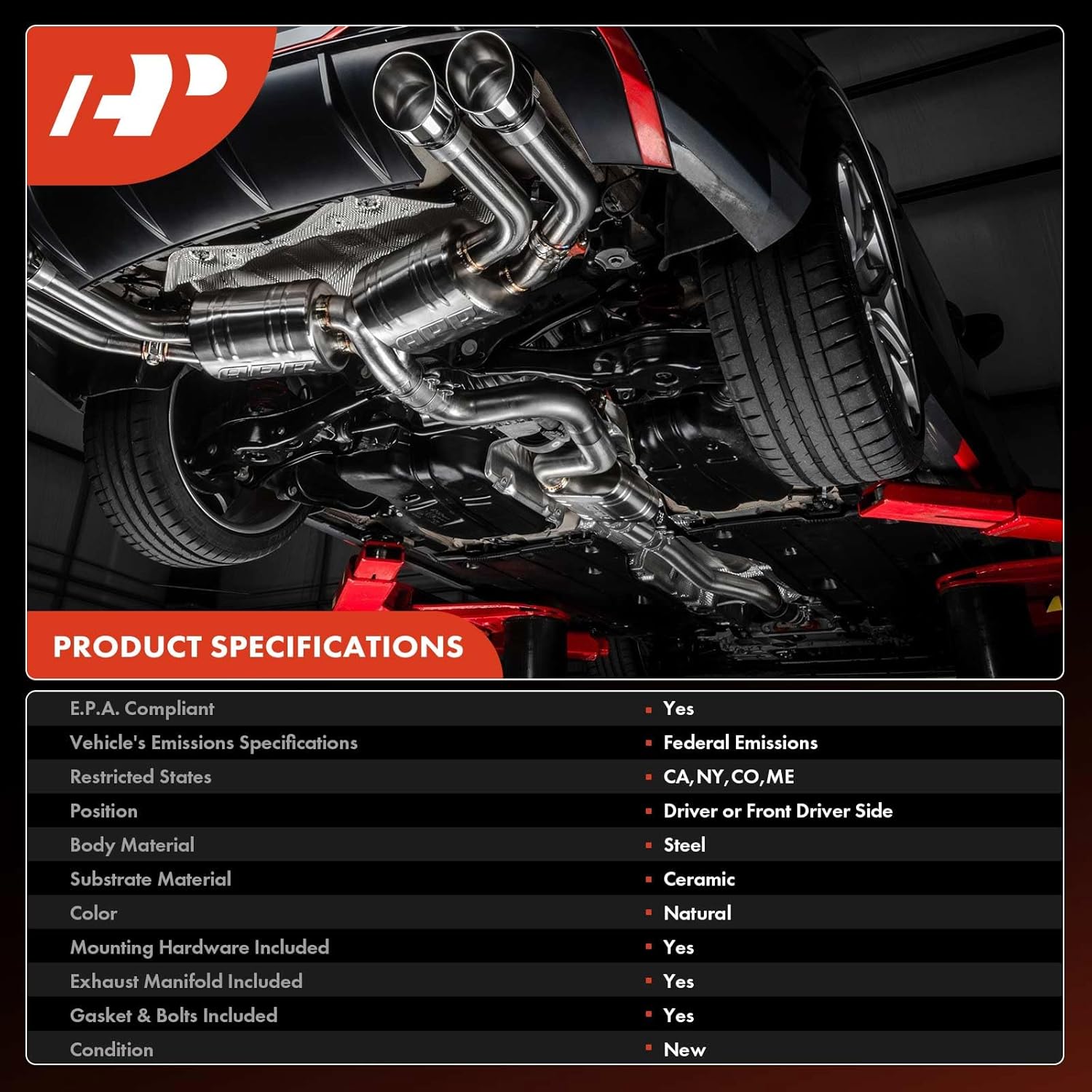 A-Premium Front 2-PC Exhaust Manifold Catalytic Converter Kit Direct-Fit Compatible with Nissan Pathfinder, Pathfinder Armada, Titan, Armada, NV2500, NV3500 & Infiniti QX56, 5.6L, EPA Compliant