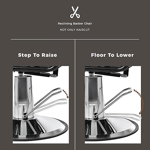 Miniatura 8 de Veemuaro Silla de salón para estilista silla hidráulica de altura ajustable con bomba hidráulica resistente silla de peluquería giratoria de 360