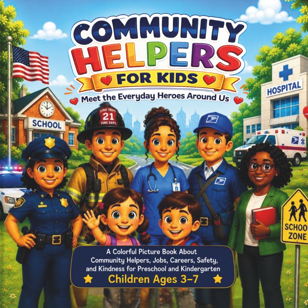 Community Helpers for Kids: Meet the Everyday Heroes Around Us: A Colorful Picture Book About Community Helpers, Jobs, Safety, and Kindness for Preschool and Kindergarten Children Ages 3–7