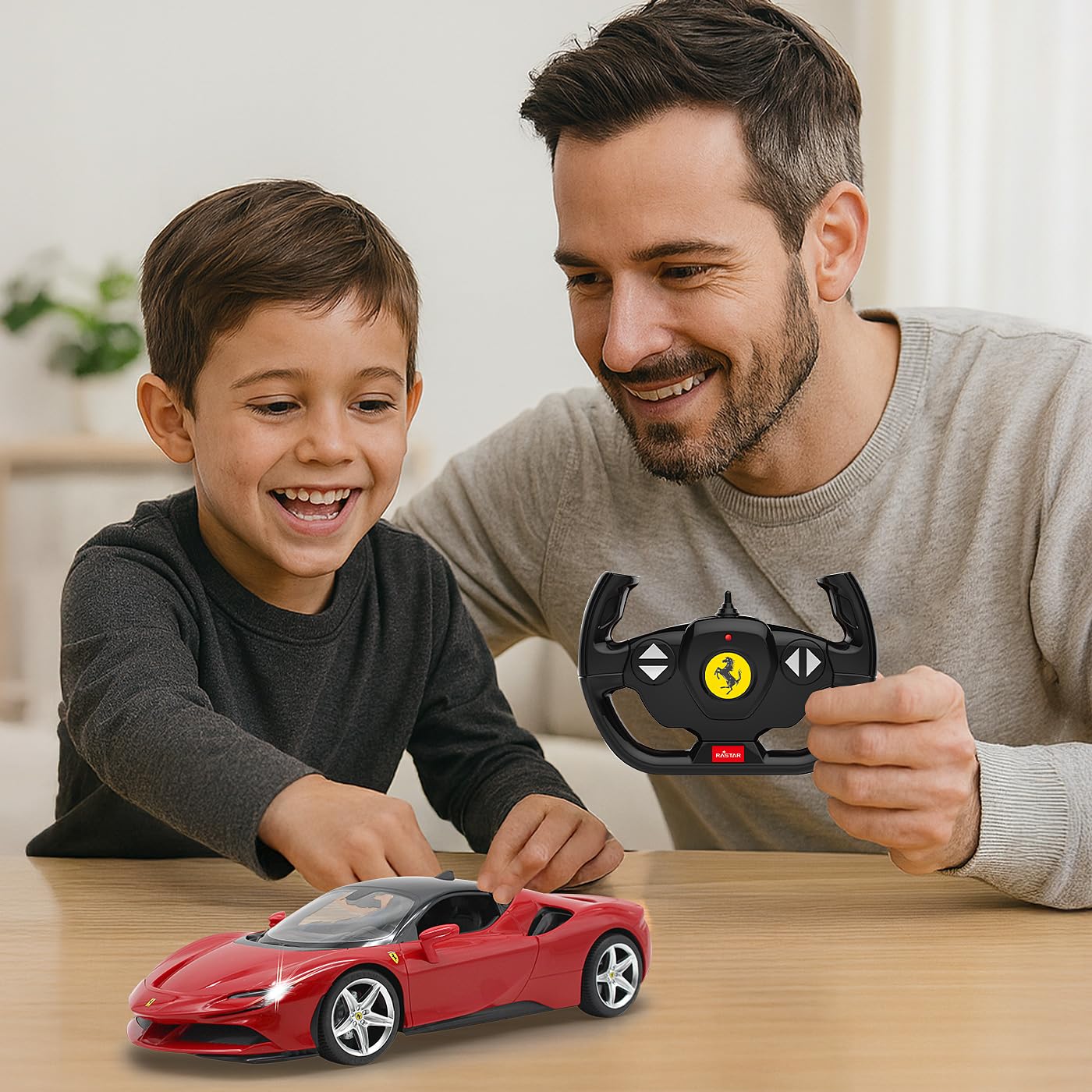 JAMARA 403122 – Ferrari SF90 Stradale 2,4 GHz 1:14 – oficjalna licencja, do 1 godziny czasu jazdy, ok. 11 km/h, światło LED, perfekcyjne szczegóły, szczegółowe wnętrze, wysokiej jakości wykonanie