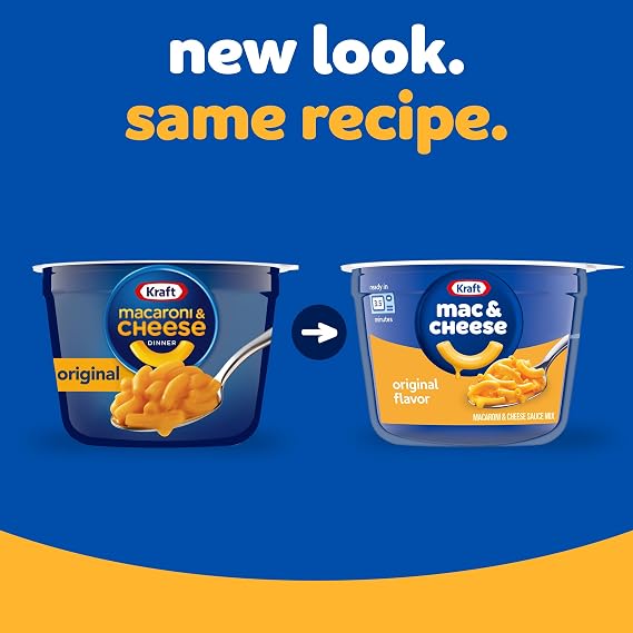 Kraft Mac & Cheese, 1 Cup, for Easy Dinner or Dinner Sides, Original Flavor, No Artificial Flavors, Preservatives or Dyes, 2.05 oz