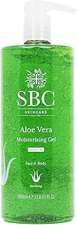 SBC Skincare Aloe Vera Moisturising Gel - 1000ml | Lightweight Aloe Vera Cooling Gel for Face and Body | Aloe Vera Moisturiser for Dry, Damaged and Sunburn Skin | Aloe Vera Aftersun Gel