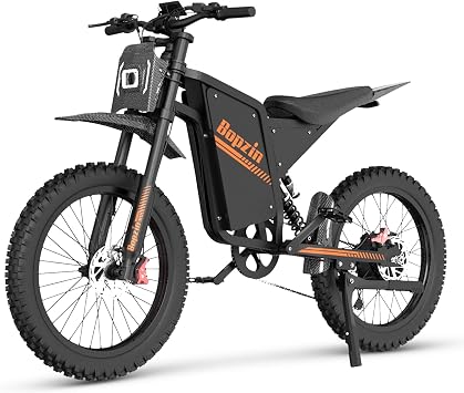 Bopzin Peak 3000W Electric Bike for Adults, 60V 35Ah Ebike, 25" x 3.0 Fat Tire Electric Bicycle, 100 Miles Range, 200 N.m Torque, Dual Hydraulic Brakes EABS, Dual Suspension