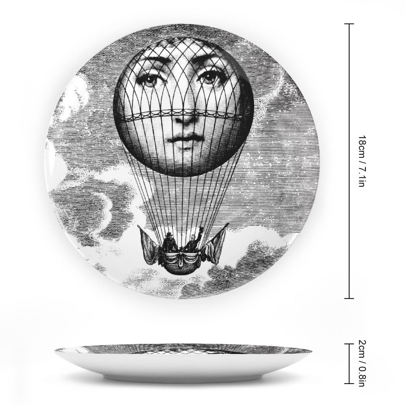 Piatto Decorativo Da Parete Lina Cavalieri In Ceramica - Con Staffa E Gancio, Design Misterioso - Foto 4