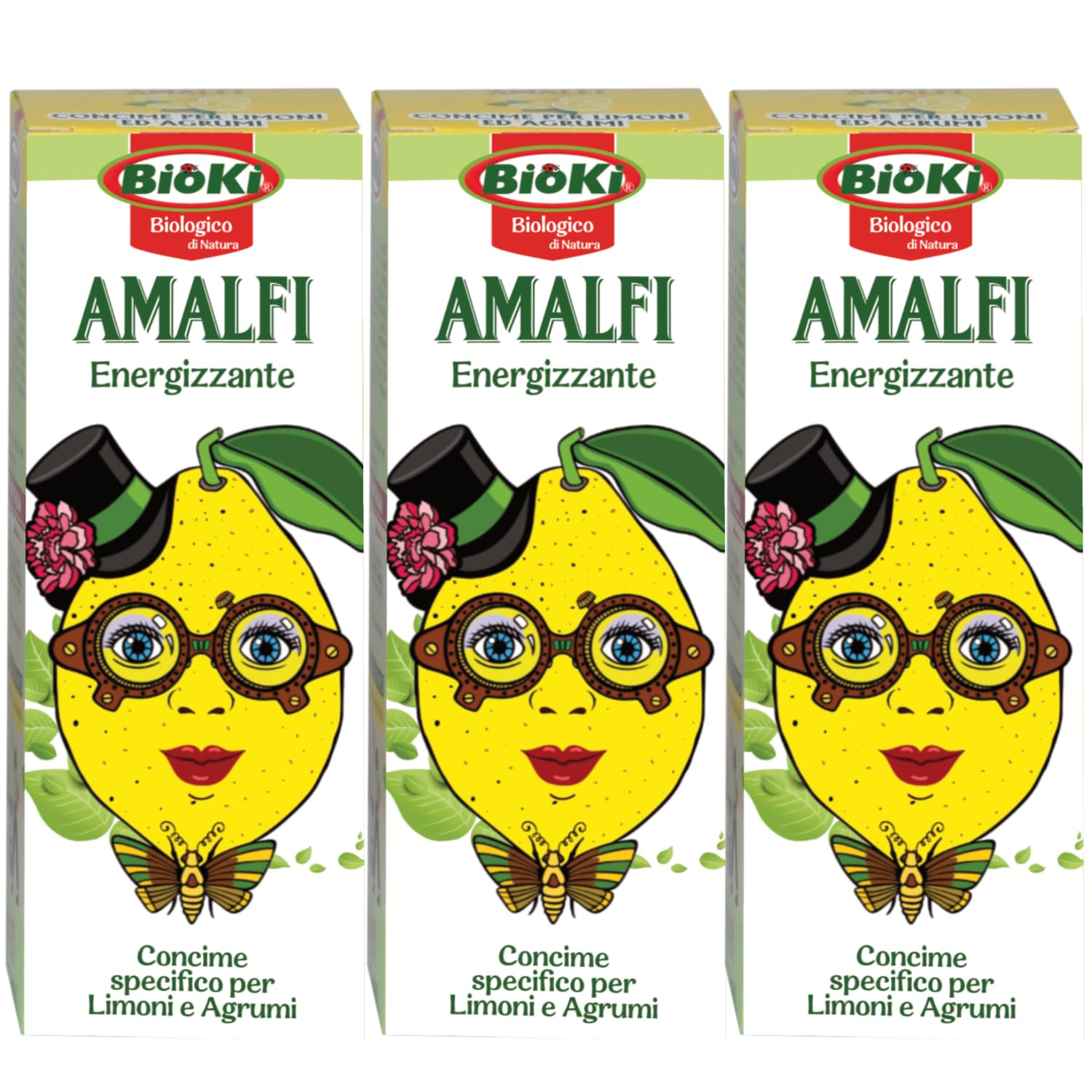 [Antika Officina Botanika] Amalfi concime biostimolante per Limoni [migliora la fioritura] [Evita la cascola dei frutticini] [Concime Energizzante 100 g]. (AMALFI TRIOPACK)