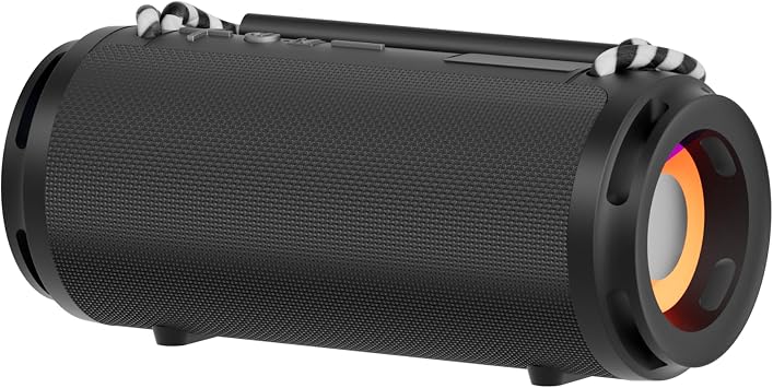Portable Bluetooth Speaker, Super Loud Stereo Deep Enhanced Bass for Home Outdoor, Rotundity,Black