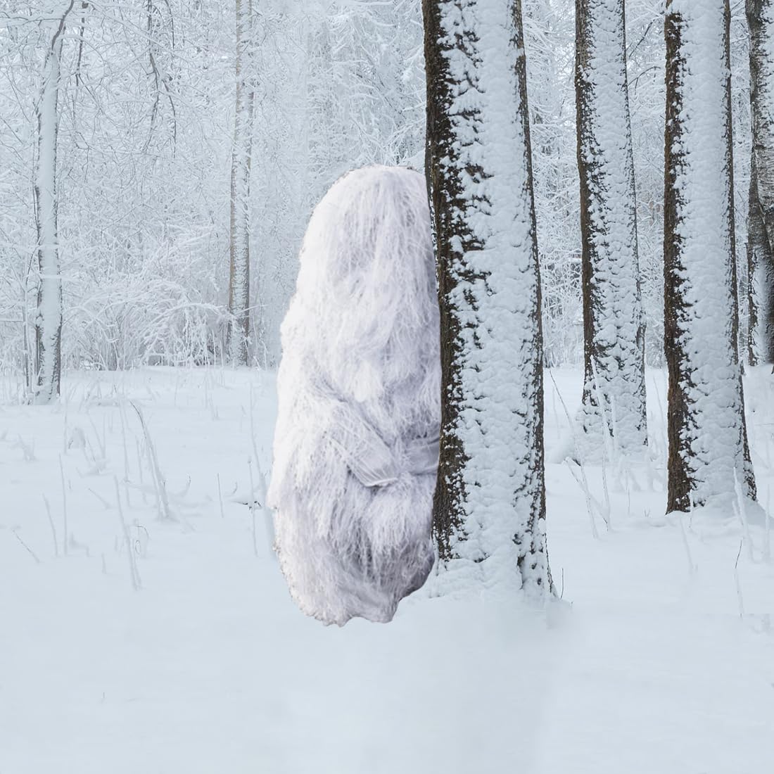 Ghillie Anzug, Schnee Camo Anzug, Weißer Jagdbekleidung Herren Set, Jagdanzug Wald für Jagd Schießen Vogelbeobachtung, Universalgröße