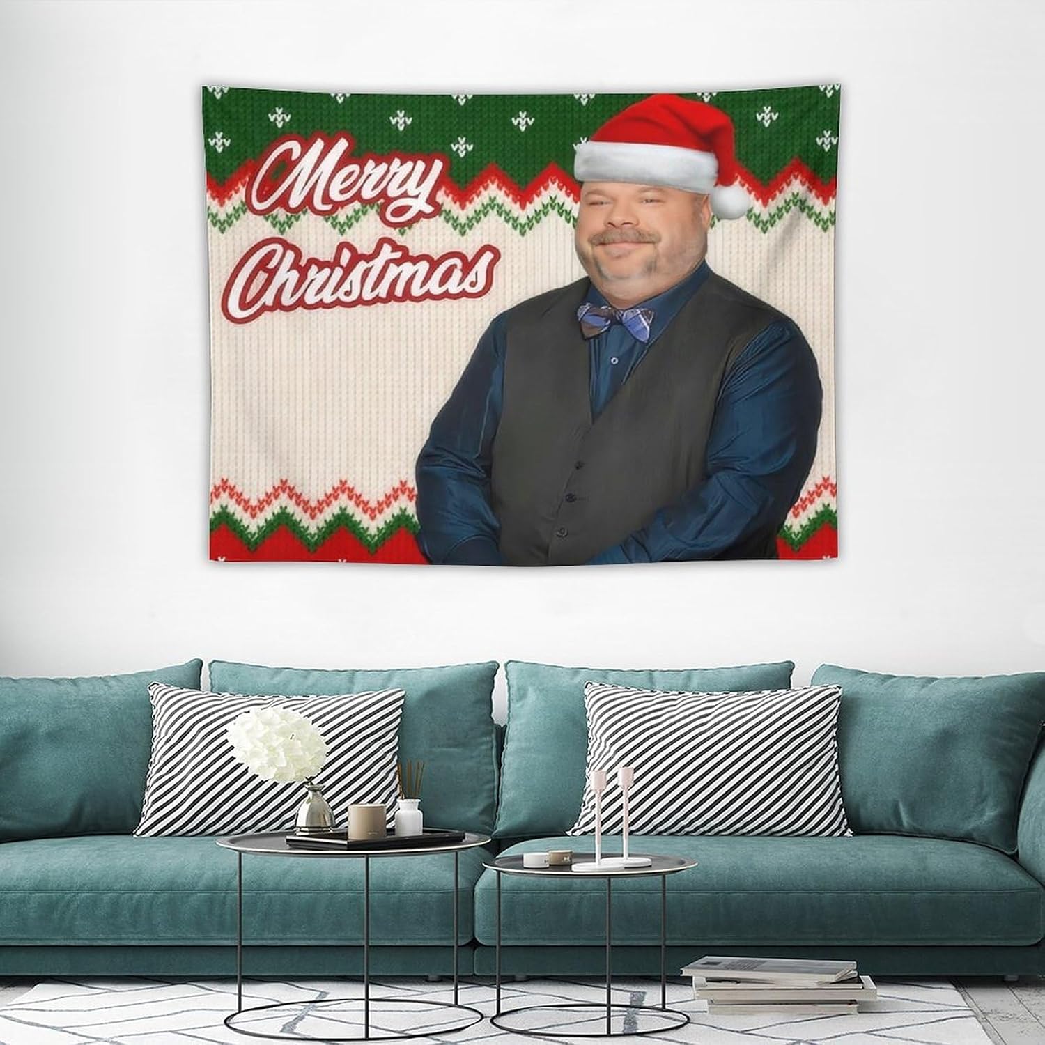 BionZax Bertram's Greetings Merry Christmas Wall Tapestry for Bedroom, College Dorm Or Living Room 30"x40", Funny Meme Tapestries Hanging for Home Decor Gifts image 3