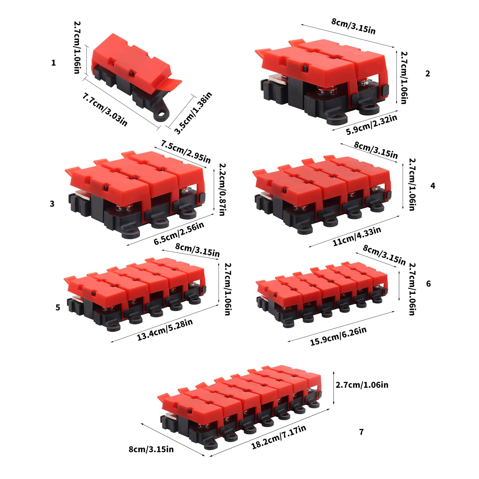 Bloque de alto rendimiento 500-A Diseño Silicona Cubierta para Coche Marino Electric Bloques Fusibles Bloques, Sola Circuito Automotriz Portafusibles