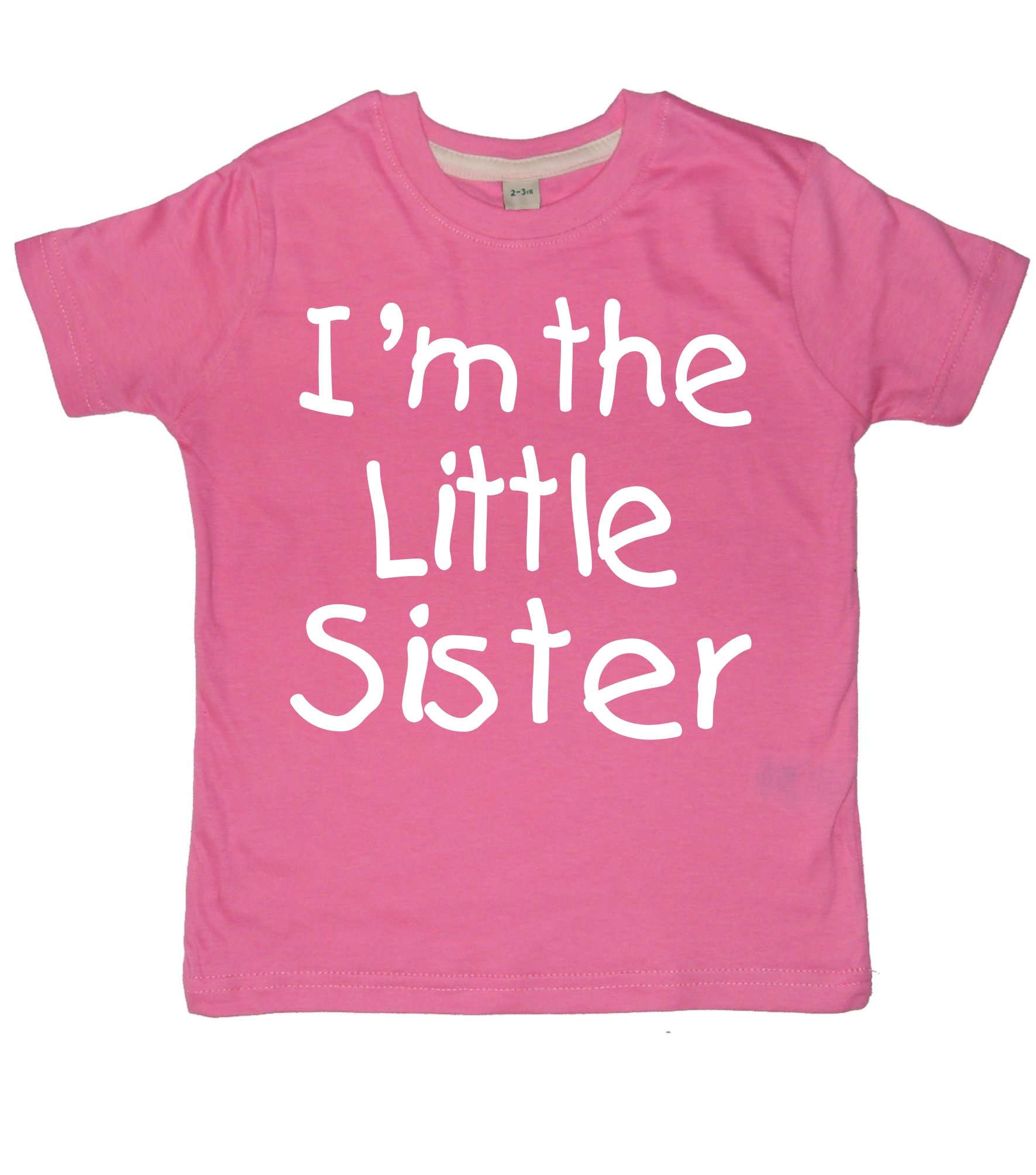 Edward Sinclair Bubblegum Pink | T-Shirt | White Glitter Print | 1-2 Years | I'm The Little Sister