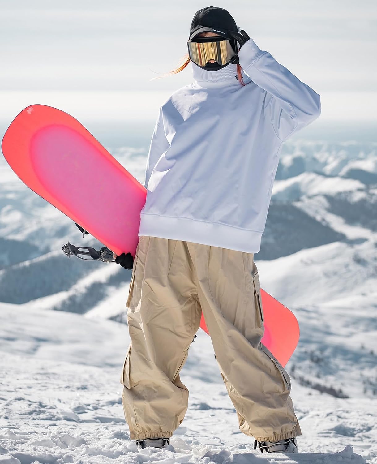 Mens Baggy Cargo Ski Pants Super Baggy Snowboard Snow Pant Women Insulated Loose Pant Sports Waterproof - Image 4