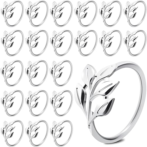Servilleteros plateados  20 piezas a granel de servilletas de hojas anillos para Servilletas Servilletas de mesa Servilletas Soportadores para disponible en Yaxa Peru