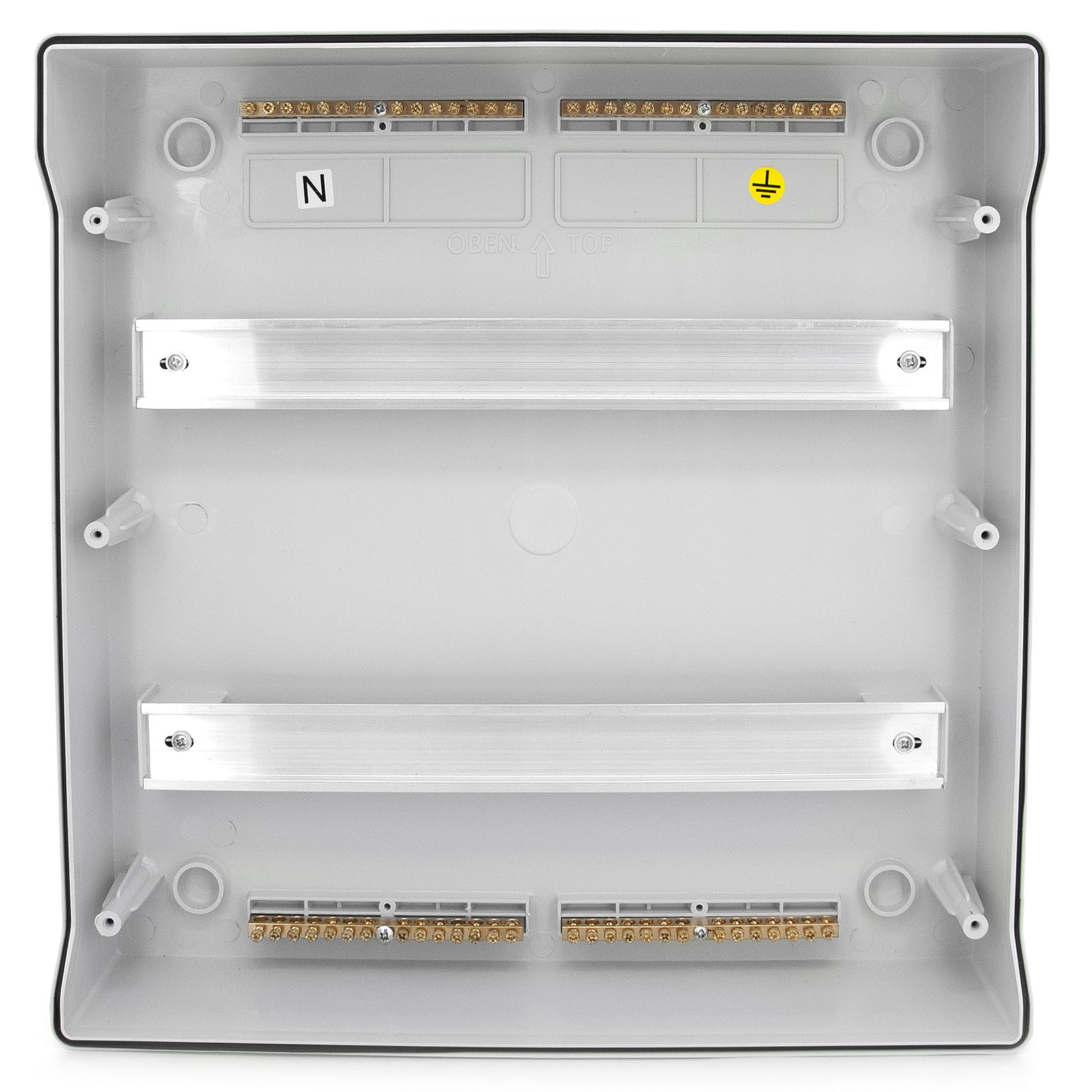 ELS Elektrotechnika Caja de fusibles de superficie IP66 caja de distribución | 36 módulos (2 x 18) de 2 filas con puerta transparente para exterior